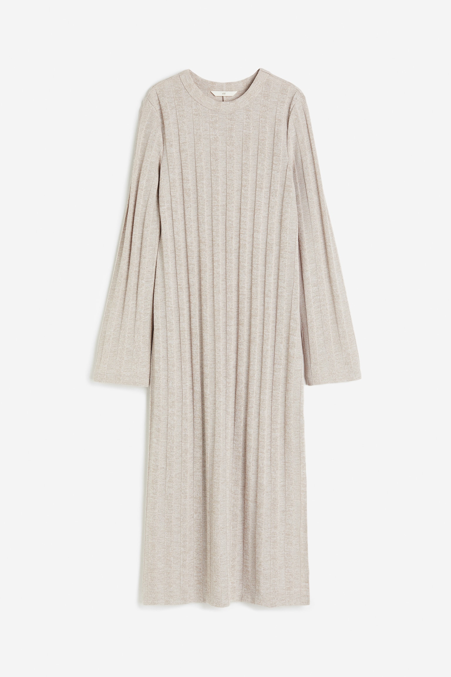 Rib-knit dress - Light beige - 1