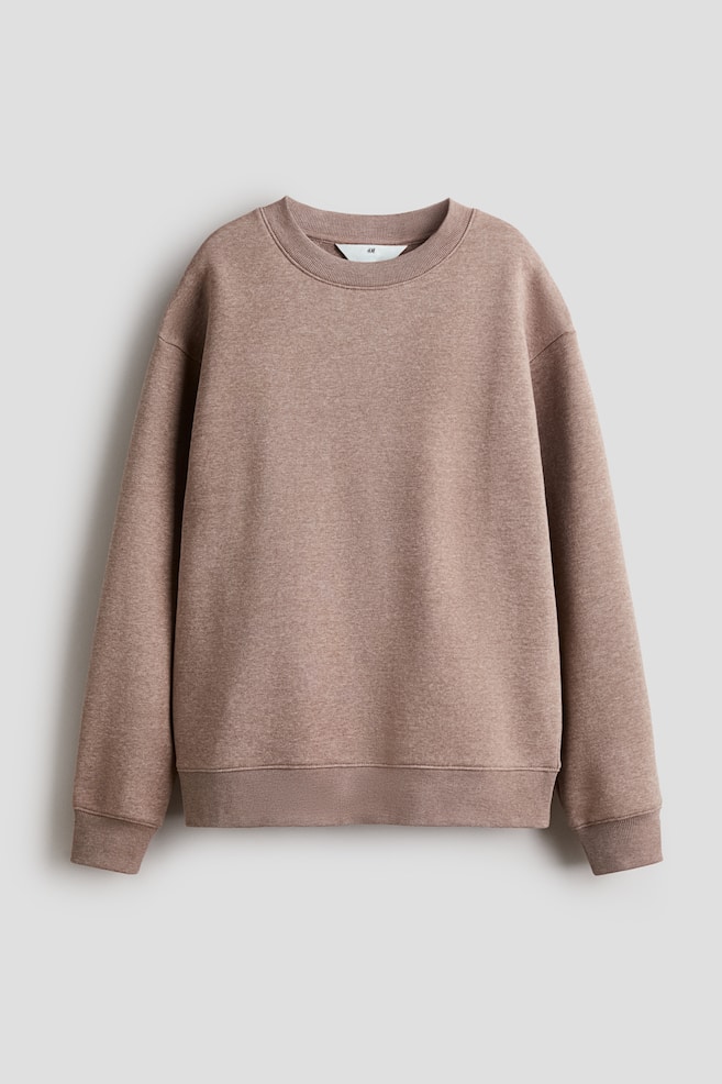 Sweatshirt - Dunkelbeigemeliert/Grau/Mintgrün - 1