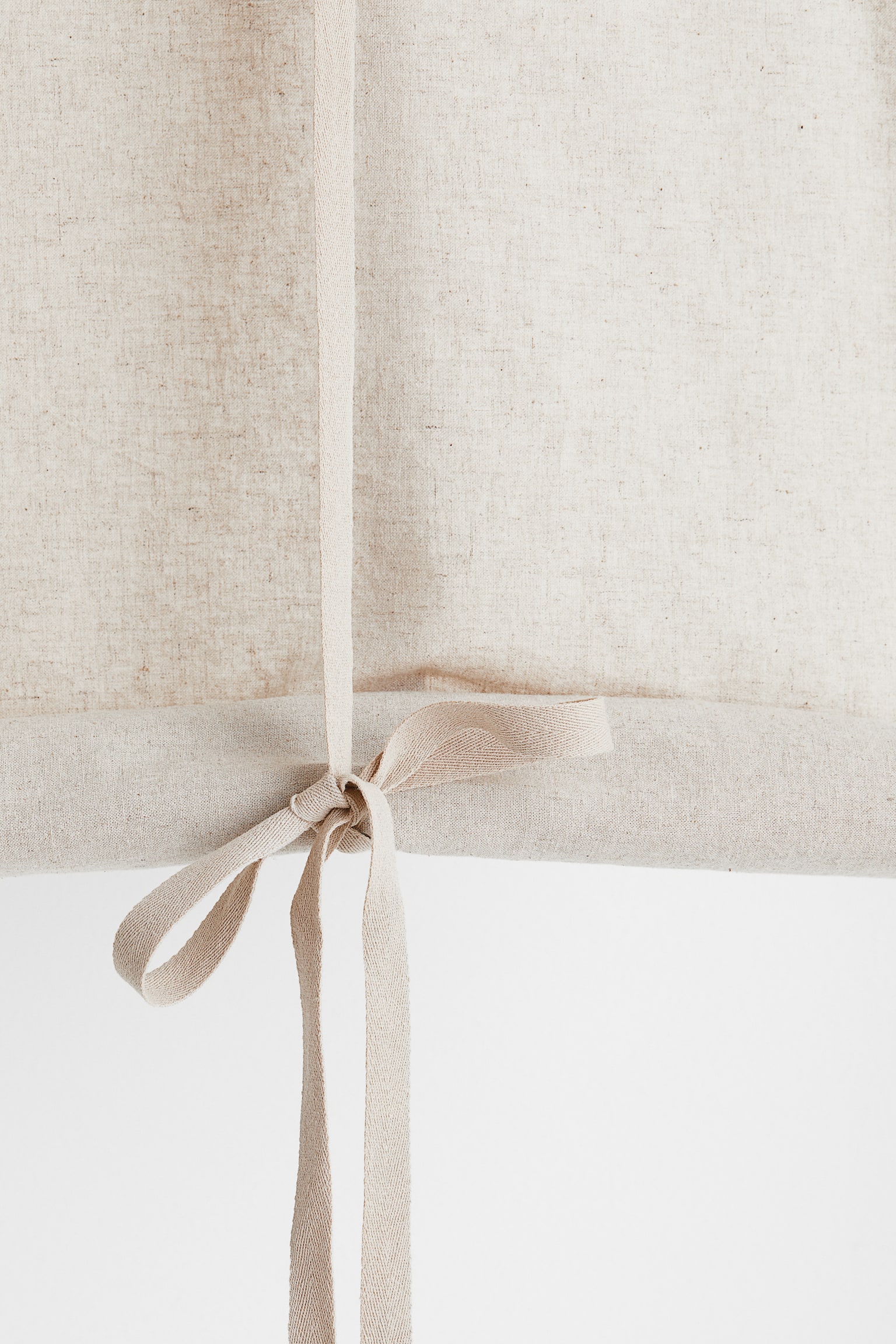 Linen-blend roll-up curtain - Light beige/White - 6