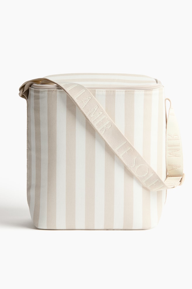 Water-Repellent Cooler Bag - Light beige/striped/Blue/striped - 1