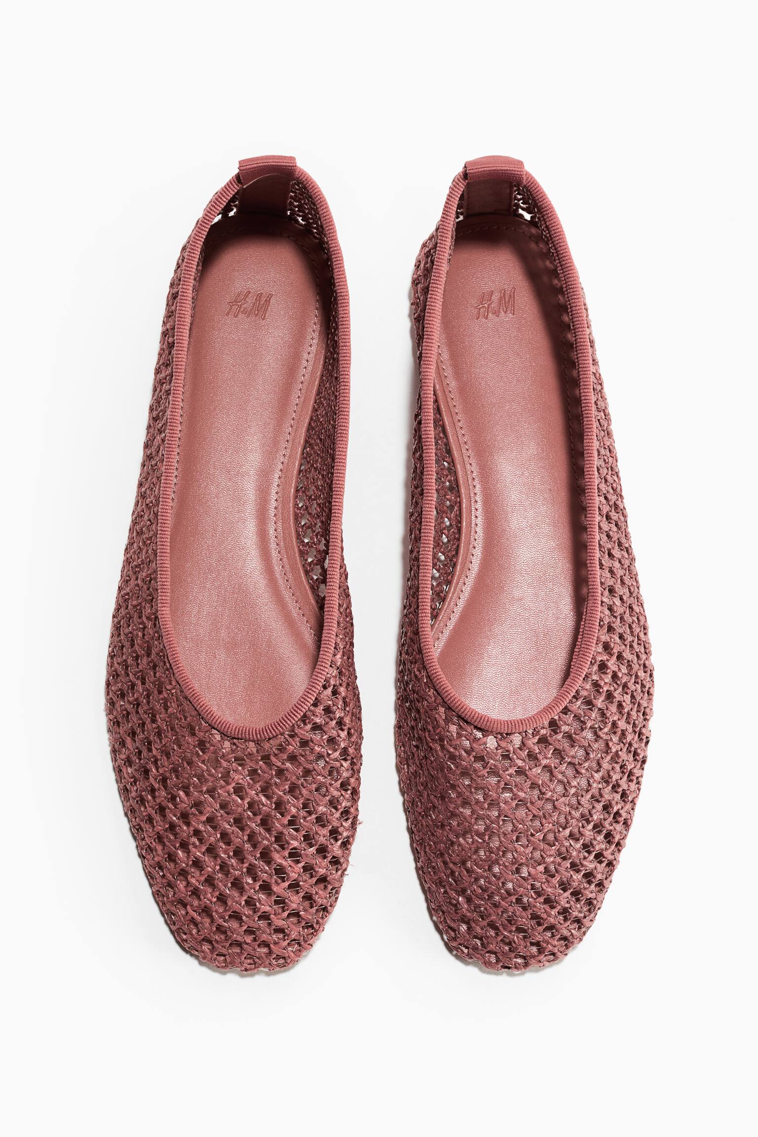 Braided ballet flats - Dusty red/Cream/Black/Dark brown - 3