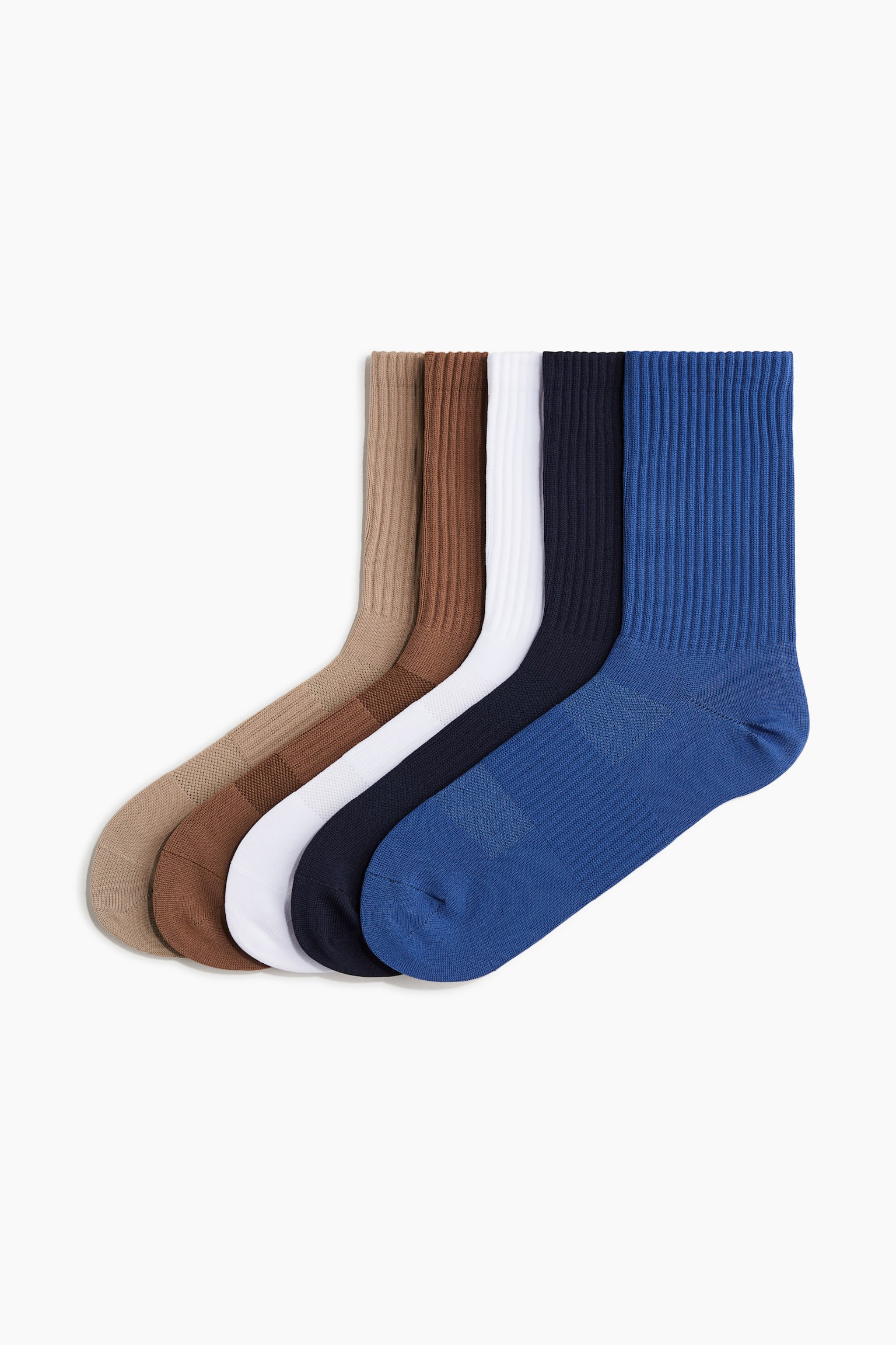 5-pack sports socks in DryMove™ - Blue/Brown/Beige/Black/White - 1