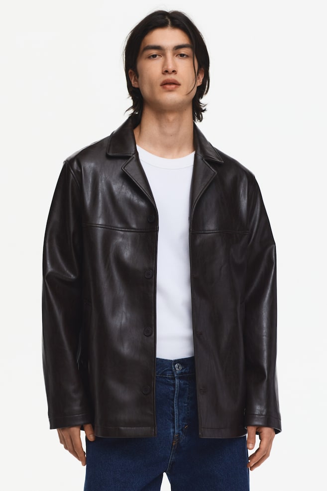 Coated jacket - Dark brown - 2