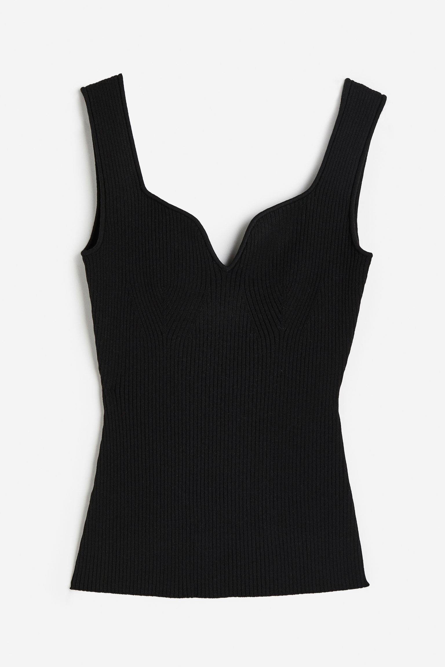 Rib Knit Tank - Black/Greige/White - 1