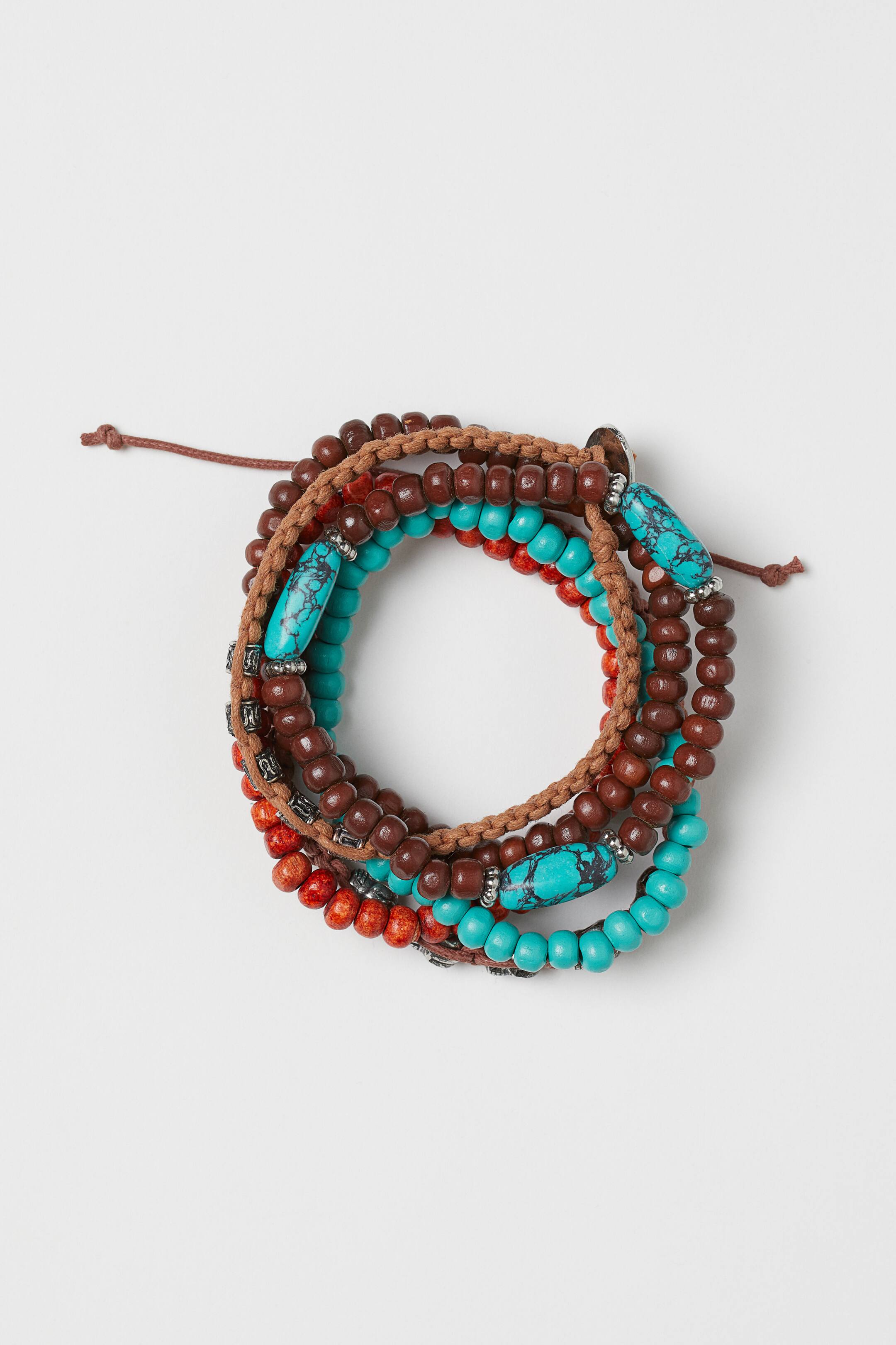 Größeres Bild ansehen: 6er-Pack Armbänder - Braun/Türkis - Men | H&M DE 1