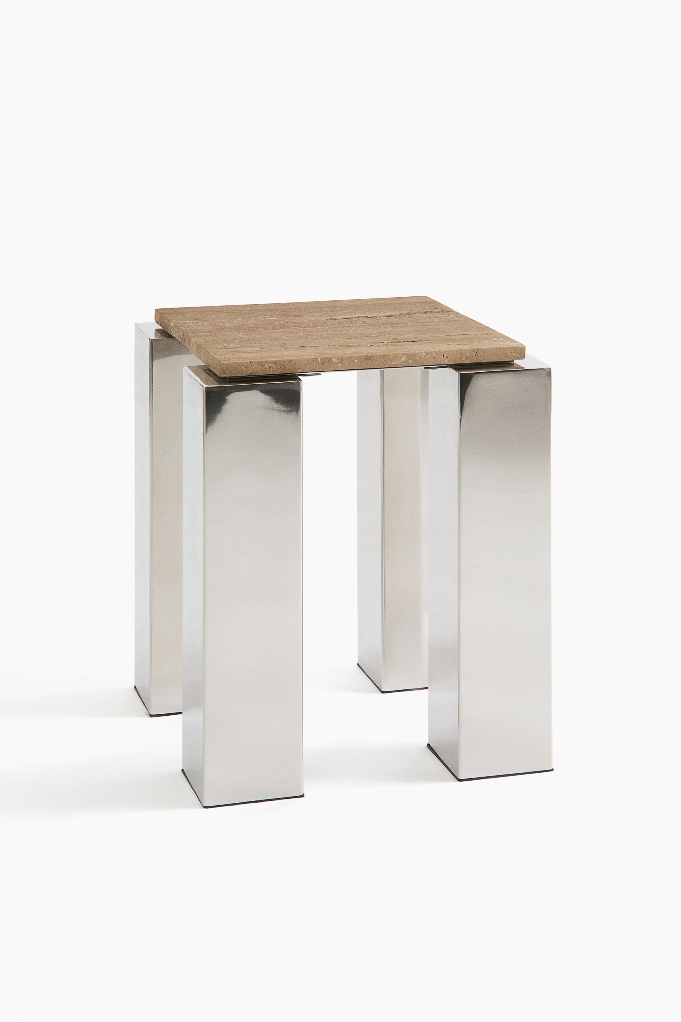 Travertine side table
