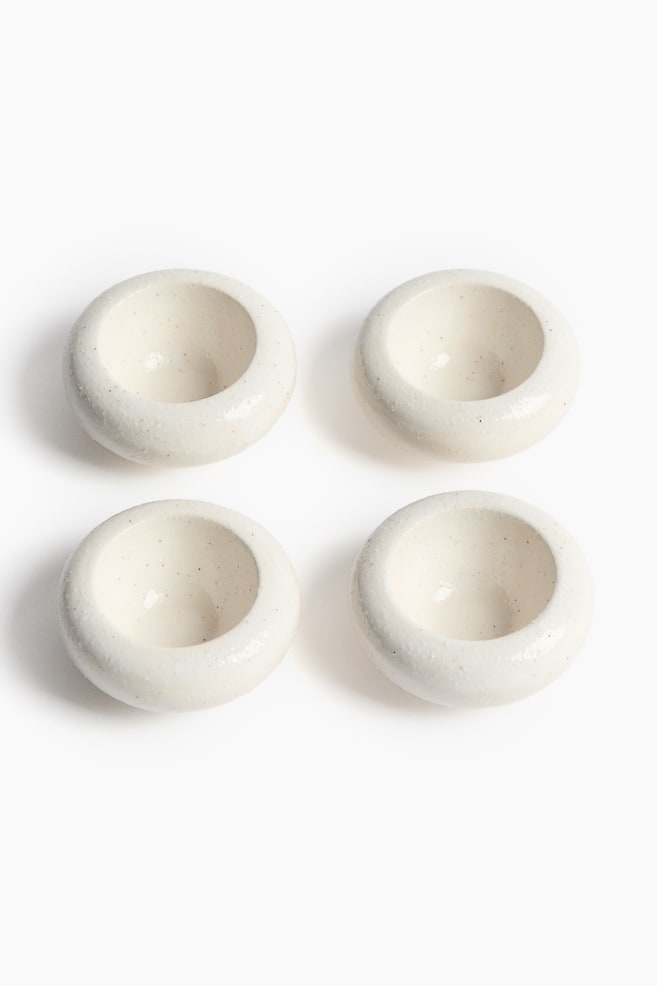 4-Pack Stoneware Egg Cups - White - 1
