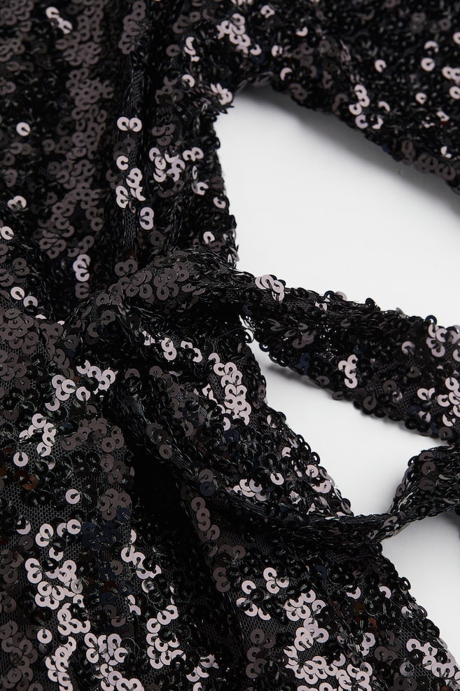 Sequined wrap dress - Black/Sequins - 4