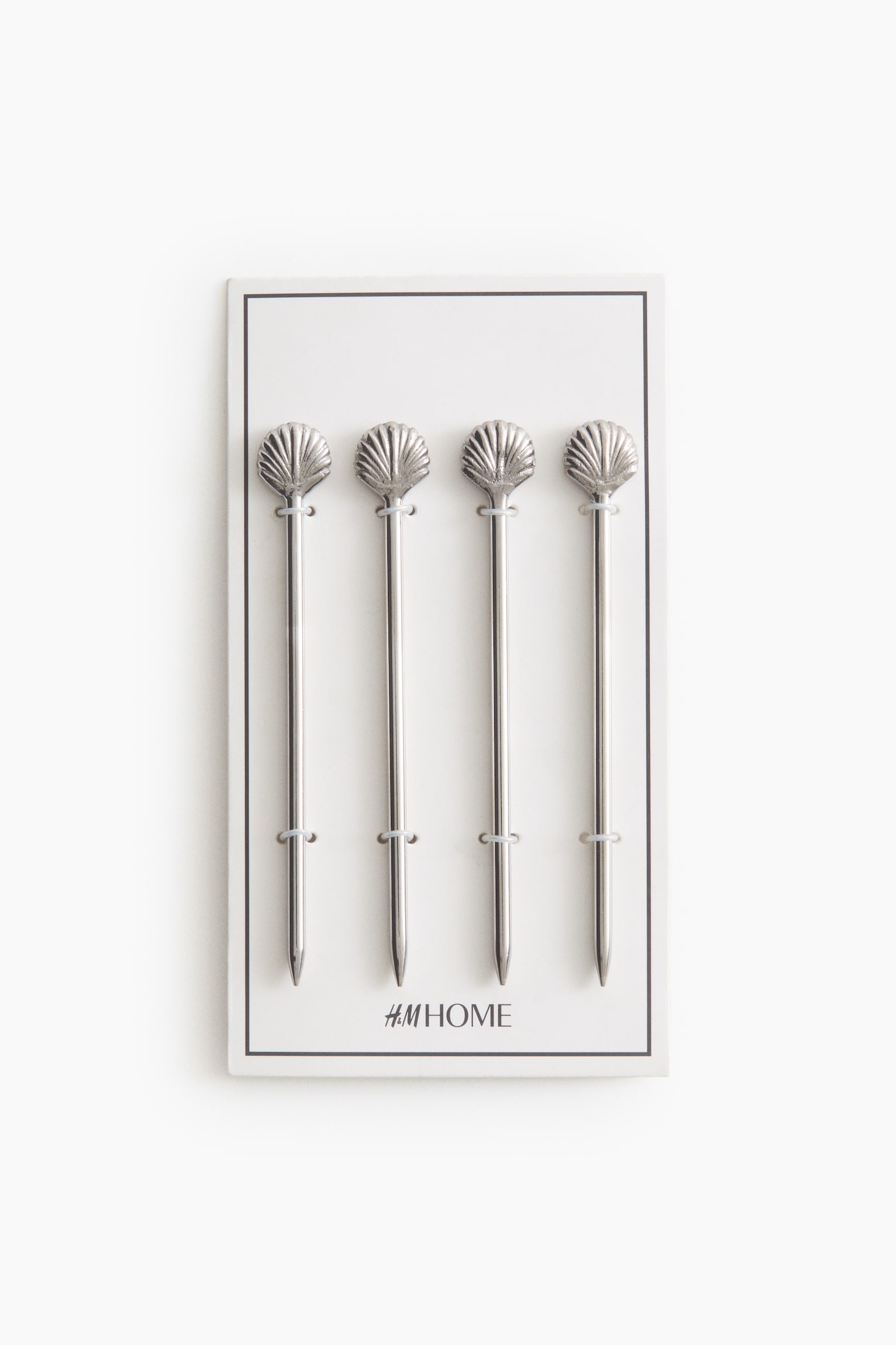 Pack de 4 palillos de cóctel con diseño de concha - 4
