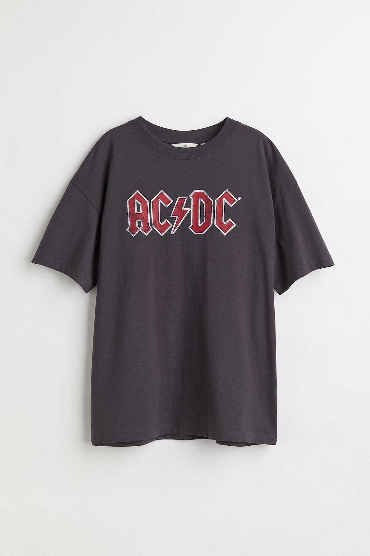 Oversized printed T-shirt - Dark grey/AC/DC - Ladies | H&M IN
