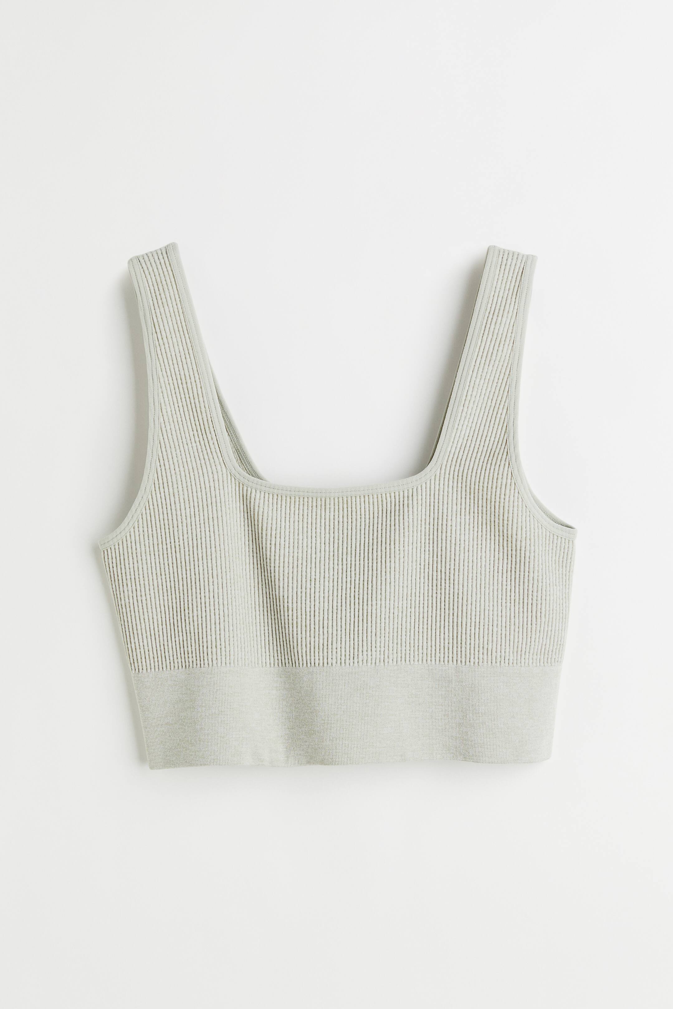 Xem ảnh lớn hơn: Áo ngủ gân nổi không đường may - Màu xanh lá khói nhạt - Ladies | H&M VN 1