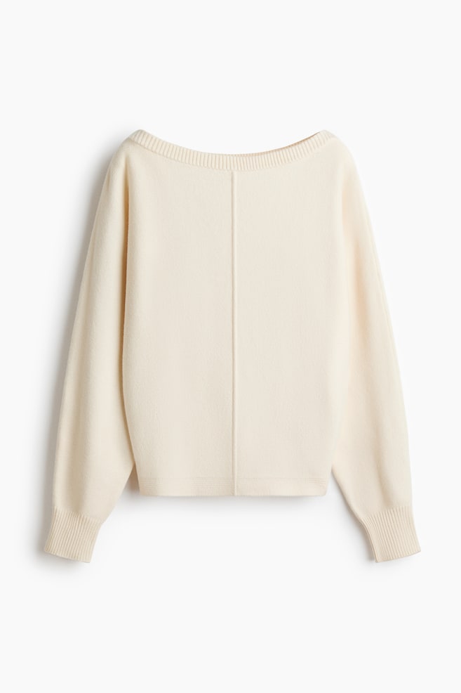 Viscose-Blend Boat-Neck Sweater - Cream/Light yellow - 1