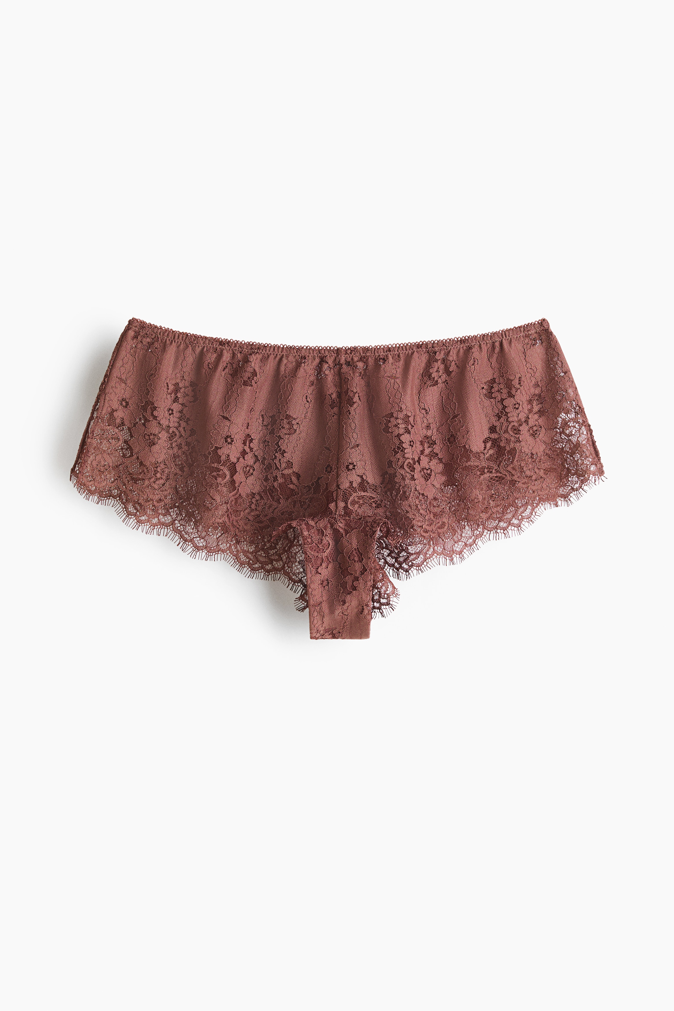 Shortie in pizzo - Rosa polvere scuro/Nero