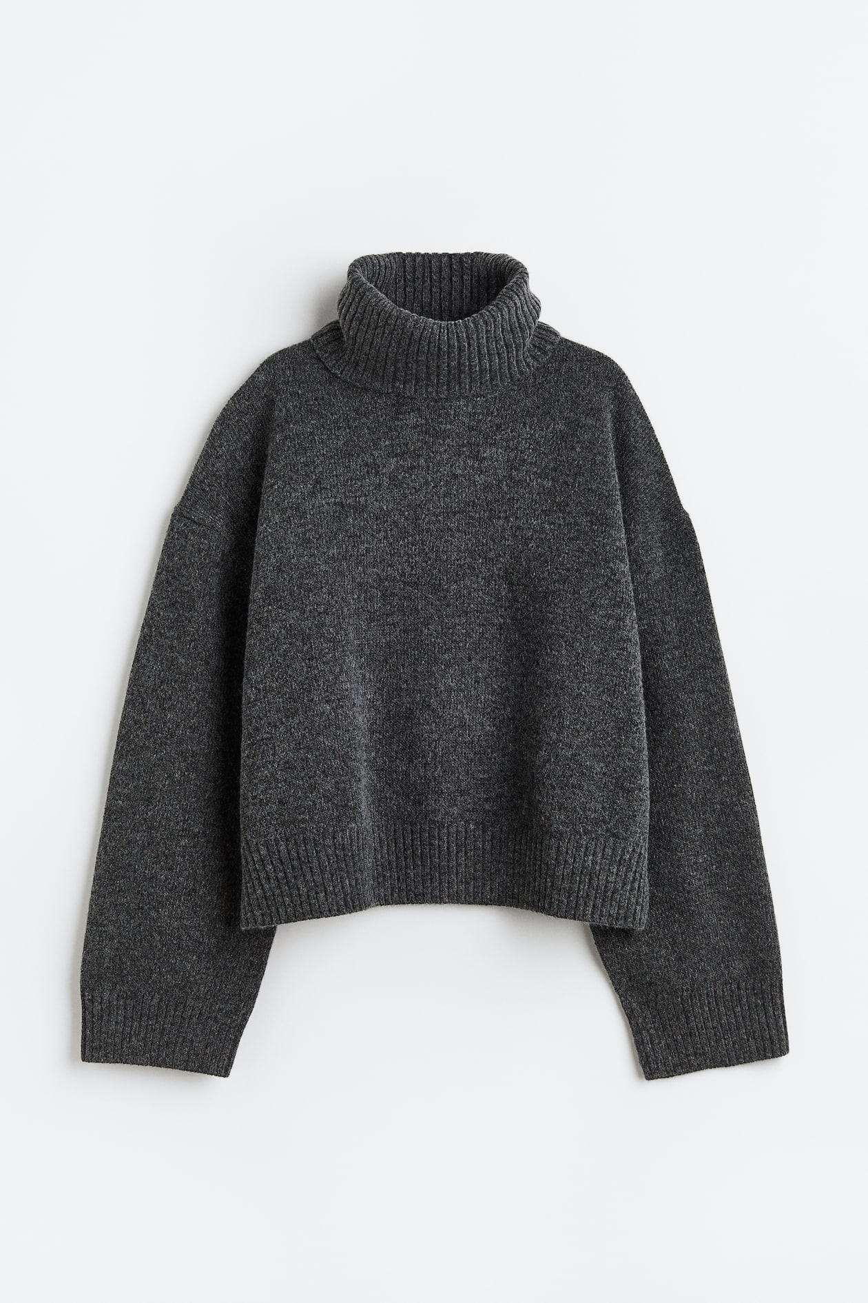 Oversized Turtleneck Sweater - Turtleneck - Long sleeve - Dark