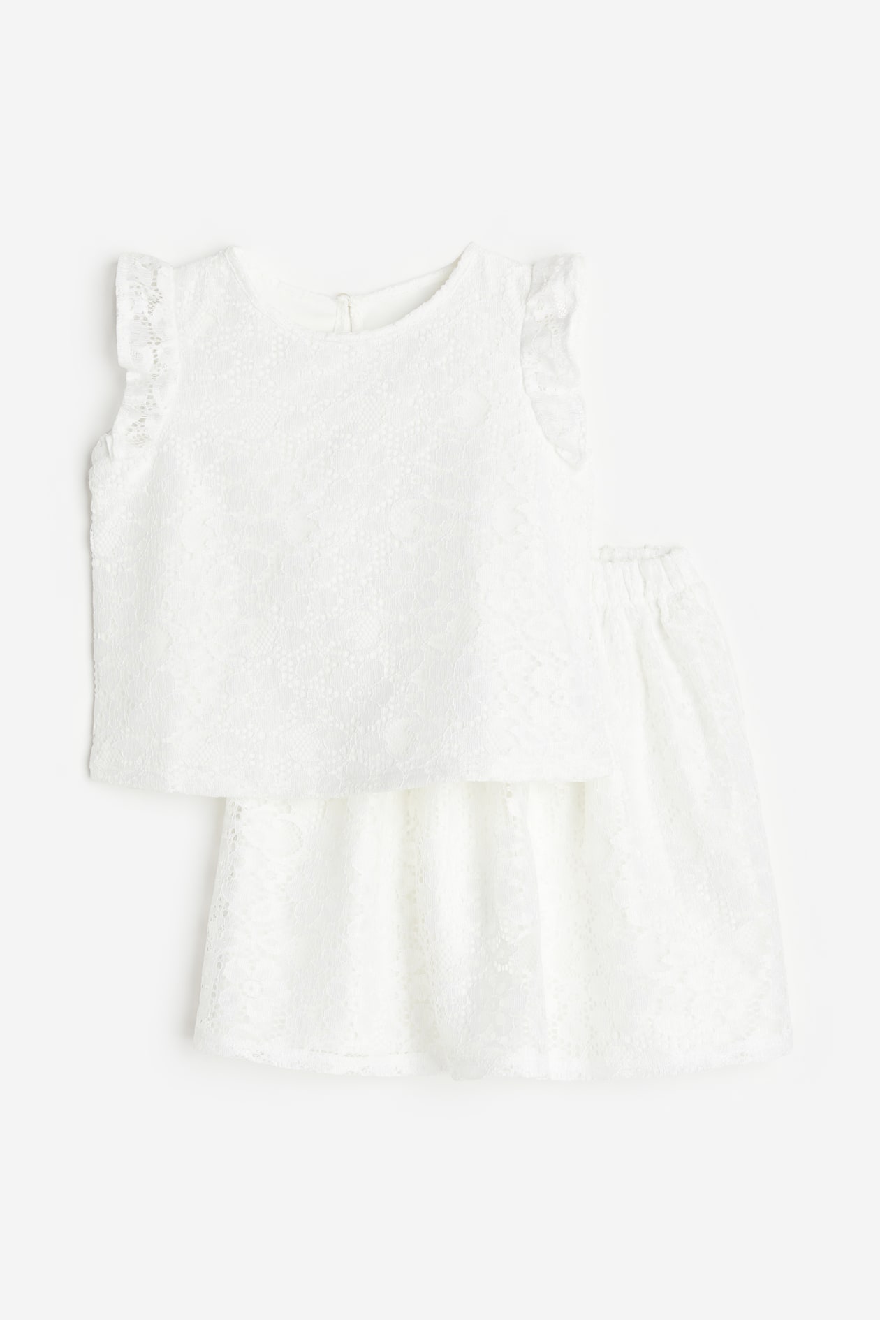 2-piece Lace Set - Regular waist - Round Neck - White - Kids | H&M US