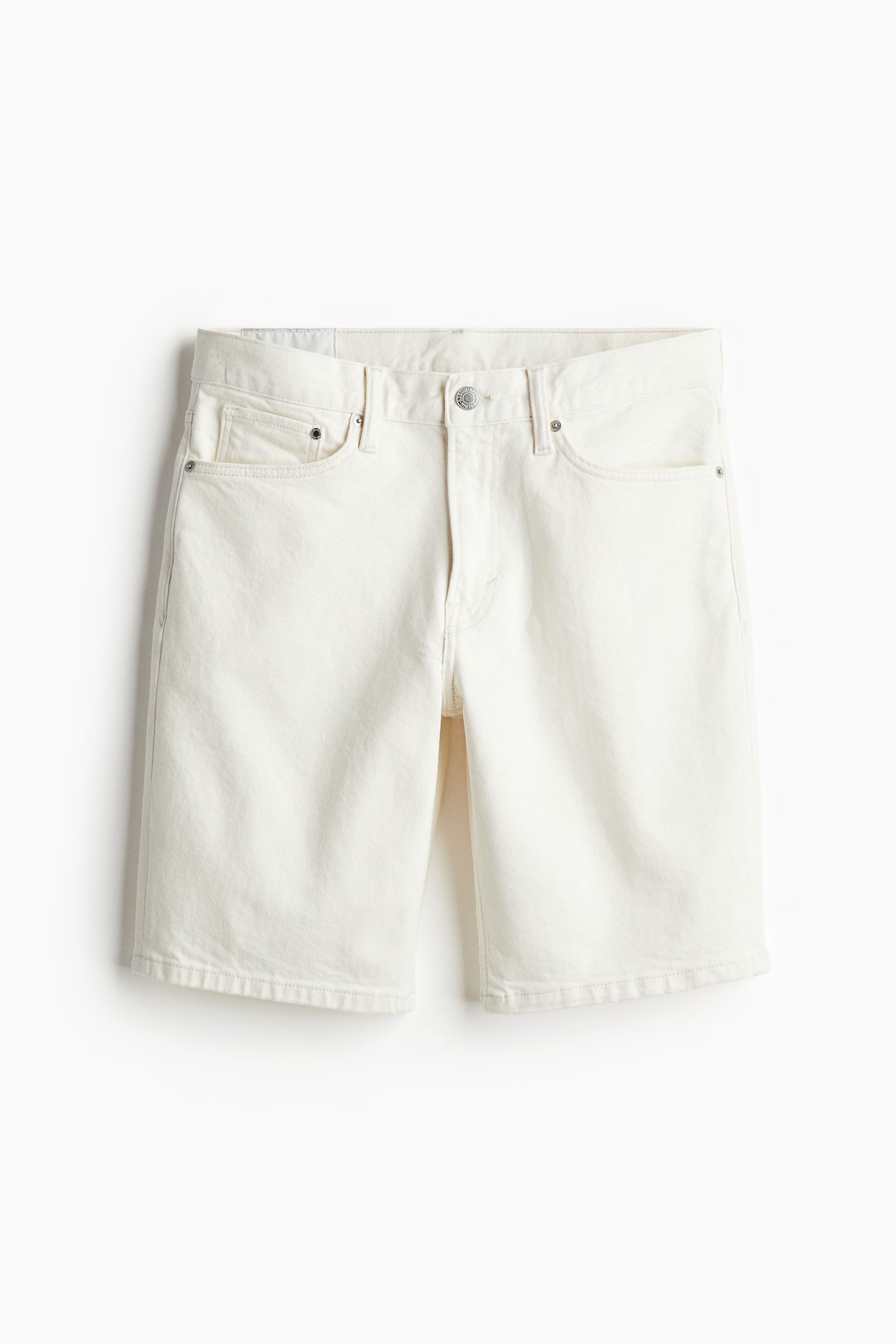 Regular Denim shorts - White/Denim blue - 2