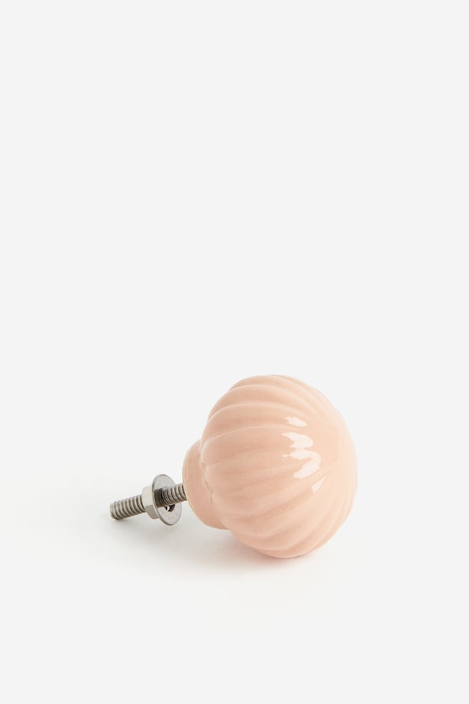 Bouton de meuble en grès cérame - Rose poudré/Blanc/Beige clair - 1
