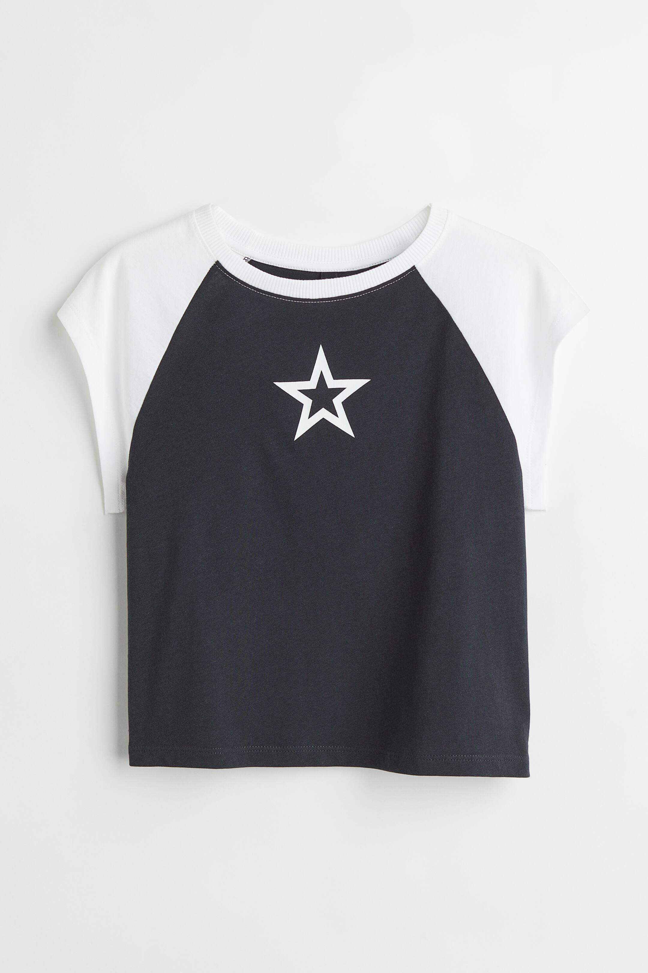 Printed Cropped Top Black Star Ladies Handm Gb