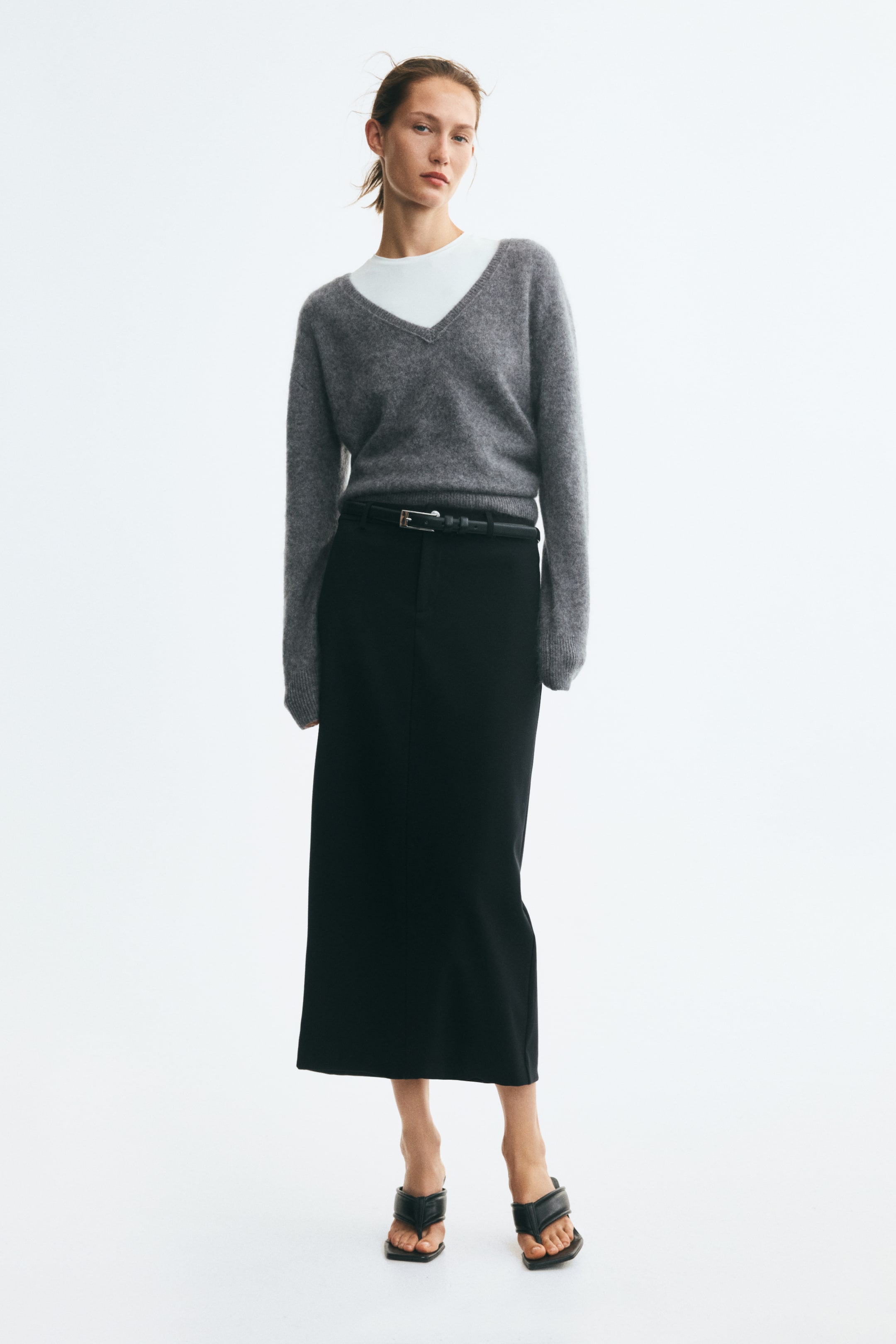 View larger image: V-neck wool jumper - Dark grey - Ladies | H&M 1