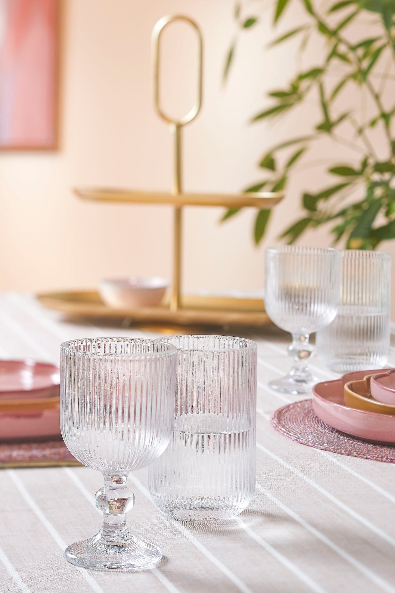 Set Van 6 Drinkglazen - Transparant/Grijs/Lichtgroen/Paars/Blauw - 2