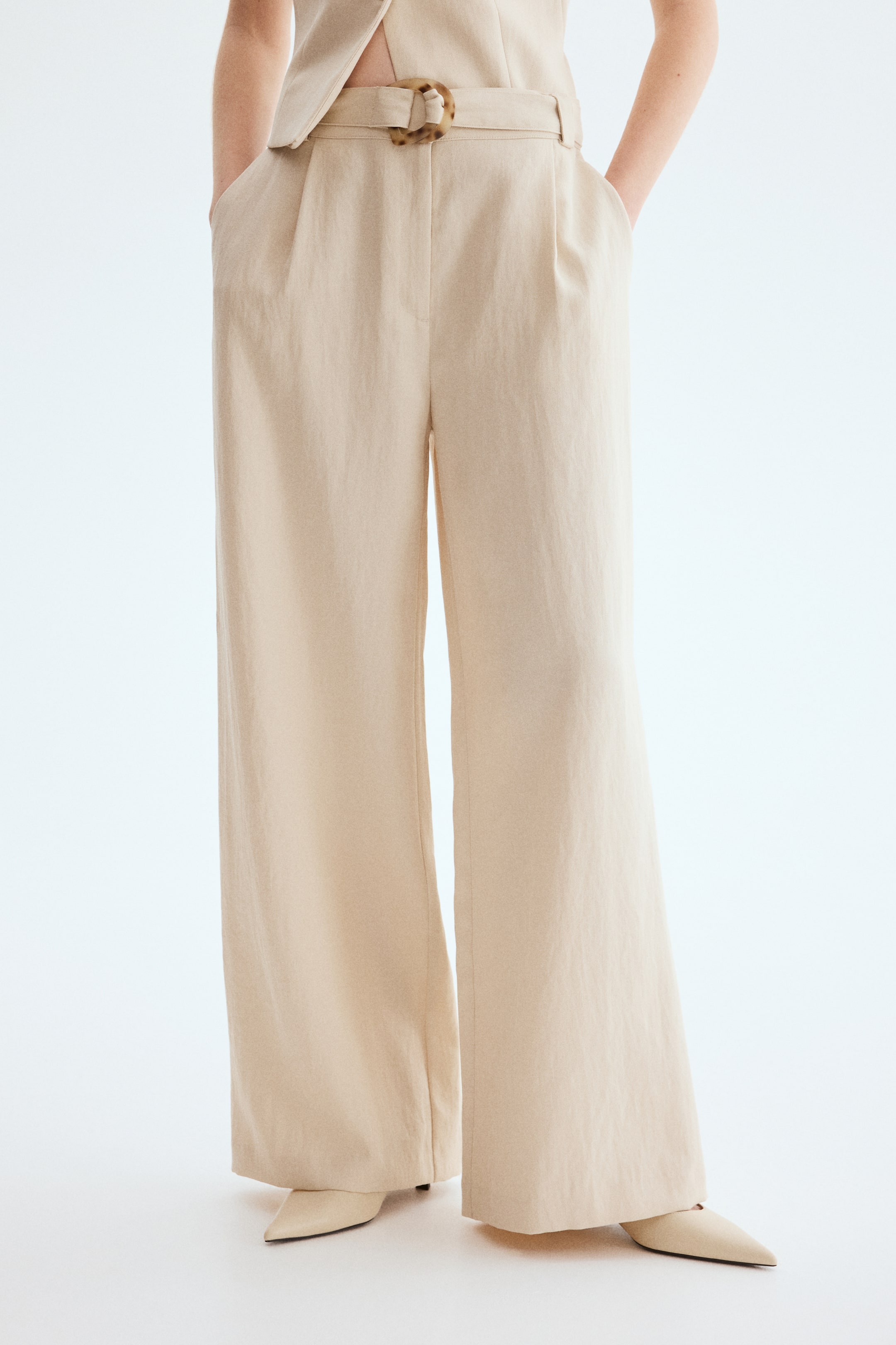 Pantalon large avec ceinture