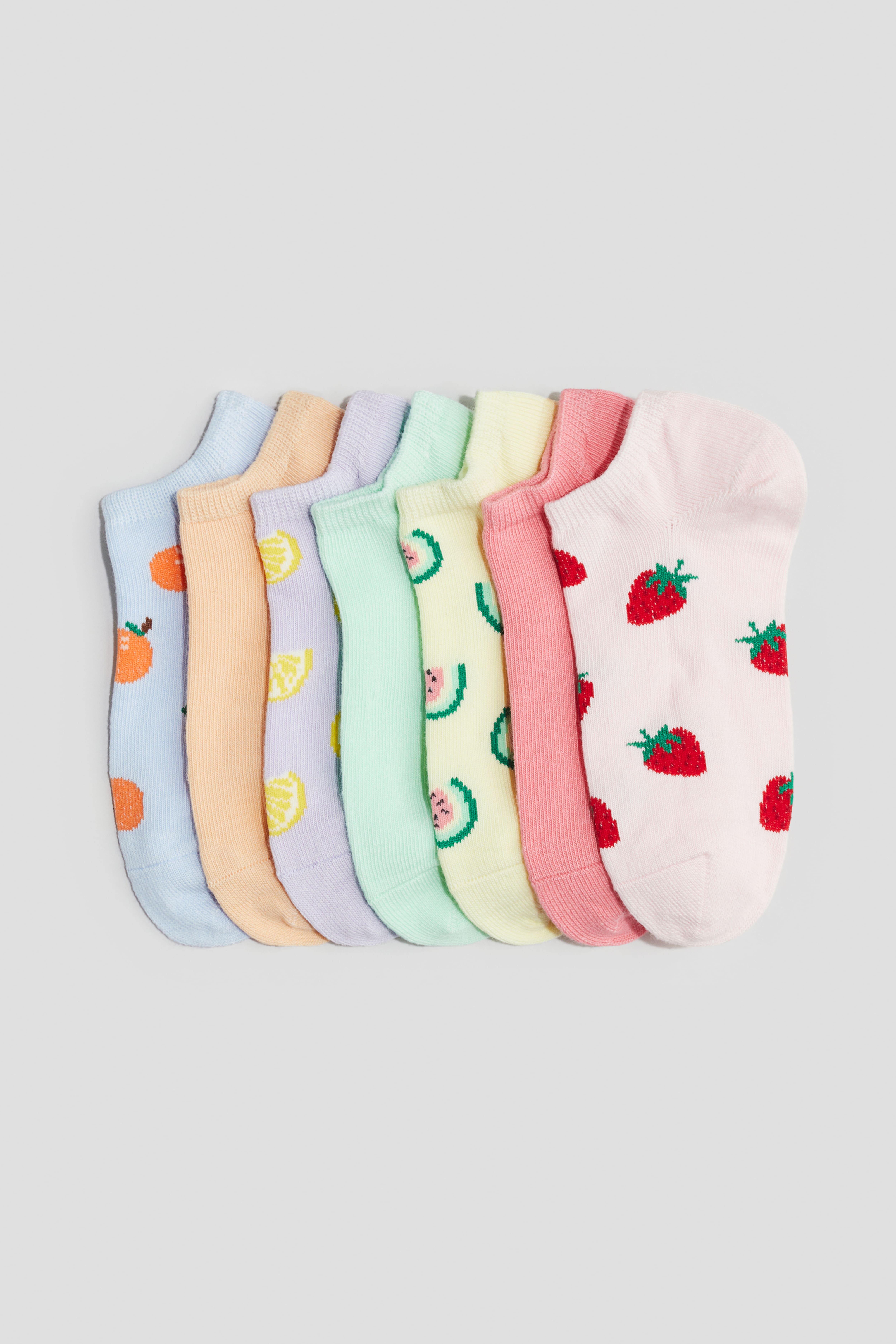 9 Paia Calzini Bambino In Cotone A Righe, Traspiranti, Multicolore (Taglia 10-14 Anni)