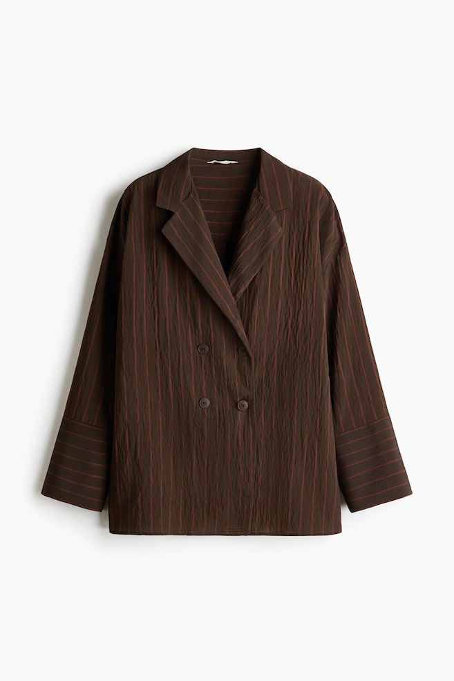 Double-Breasted Blazer - Dark brown/pinstriped - 1