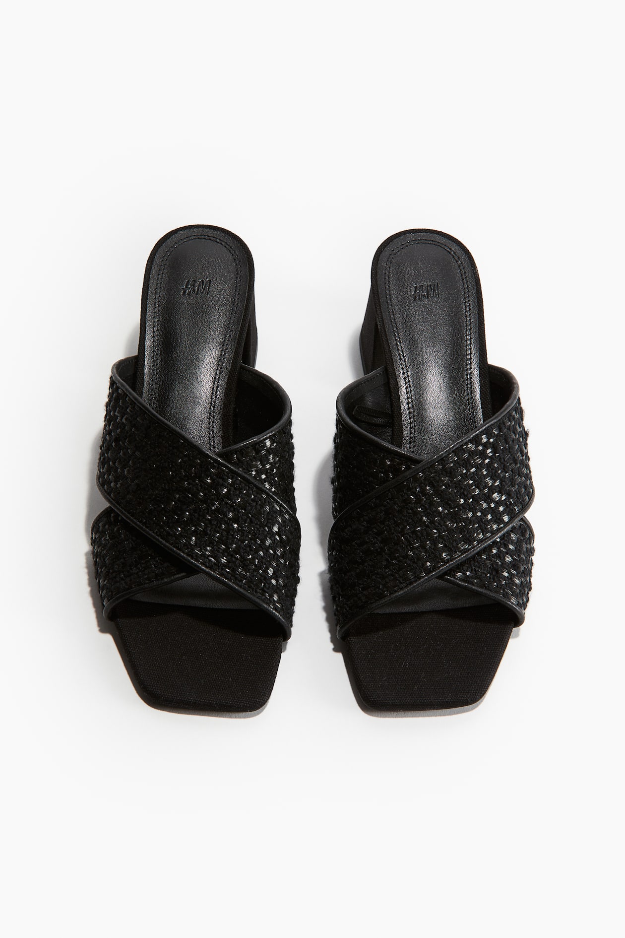 HM 25S MULE IN BLACK SUEDE MIX GREY SHEARLING