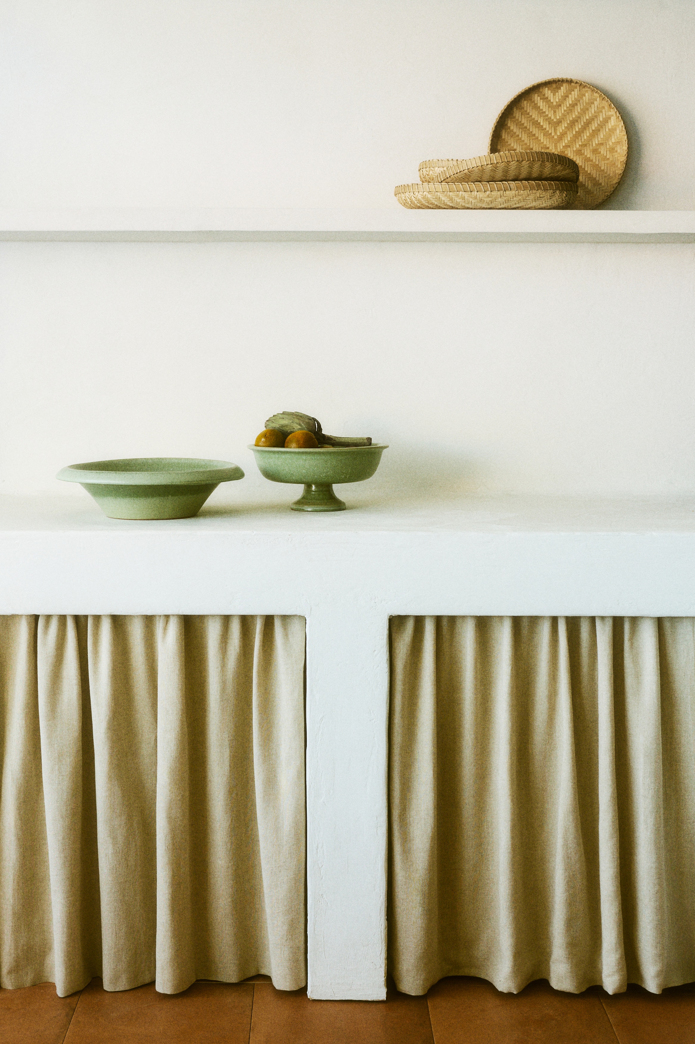 Голяма купа за сервиране от керамика - Зелен