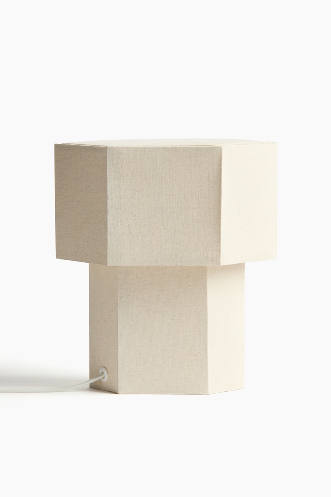 Sexkantig bordslampa - Ljusbeige/Gul - 1