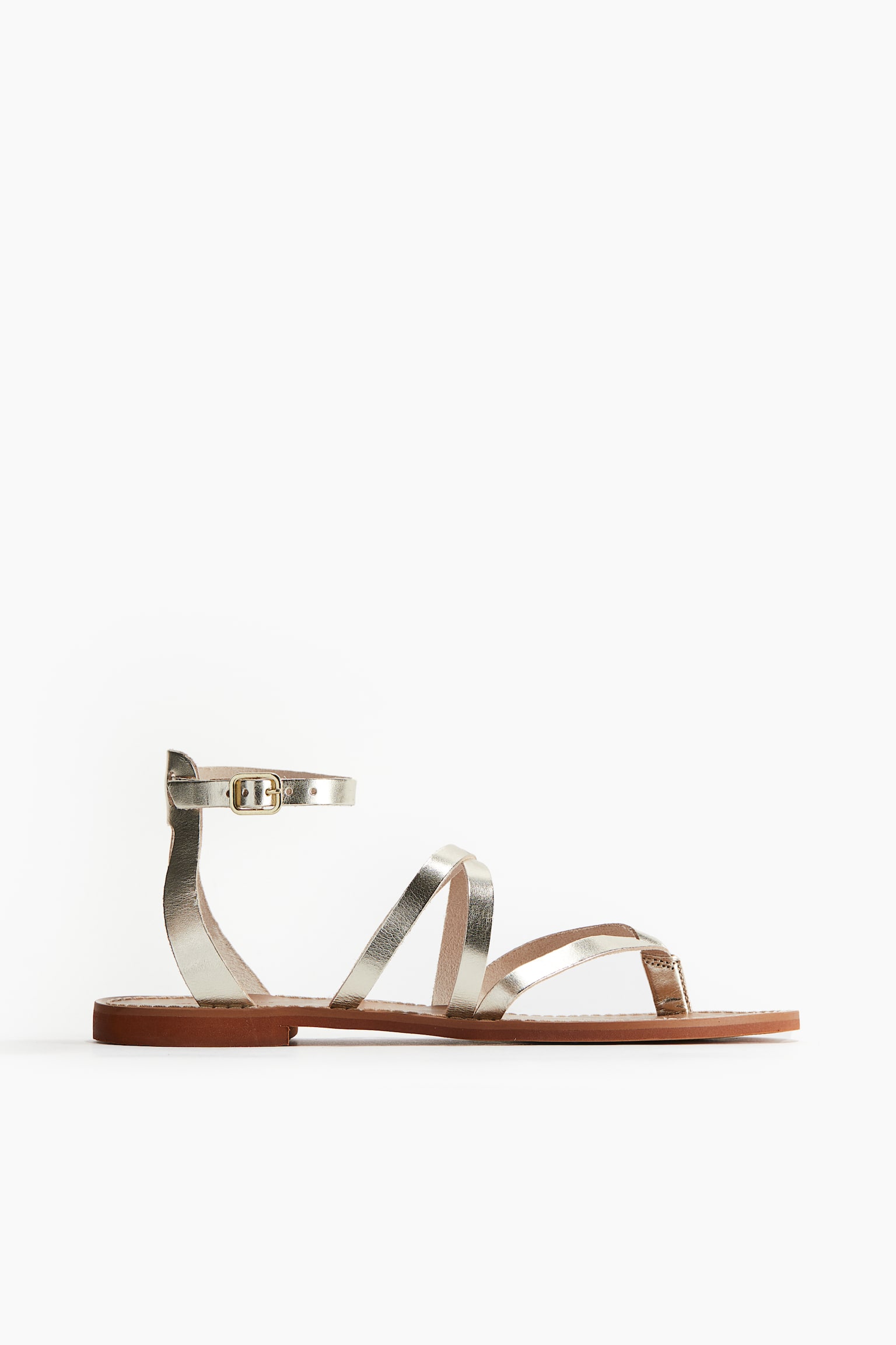 Strappy leather sandals - Gold-coloured - 2