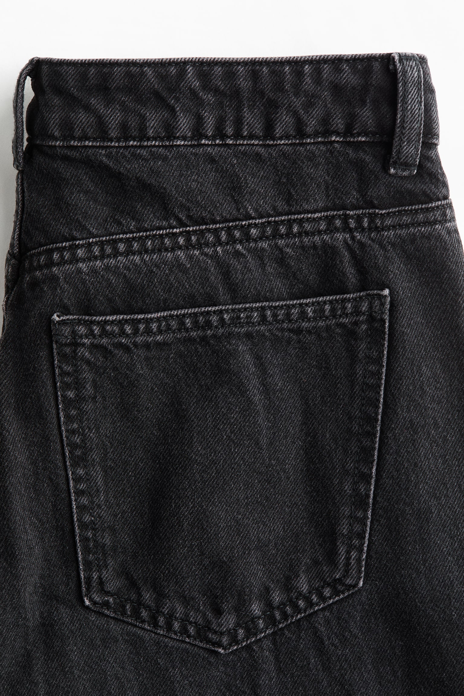 Женские джинсы H&M Wide-Leg Regular-Waist, цвет: Джинсовый чёрный — фото 6