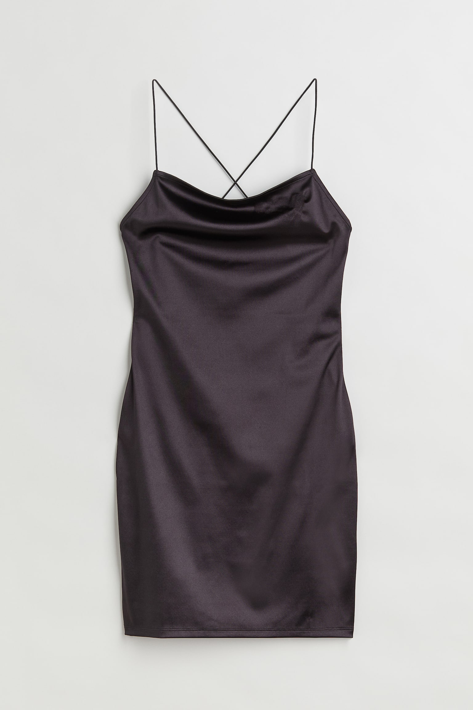 Open Back Bodycon Dress - Black - 1