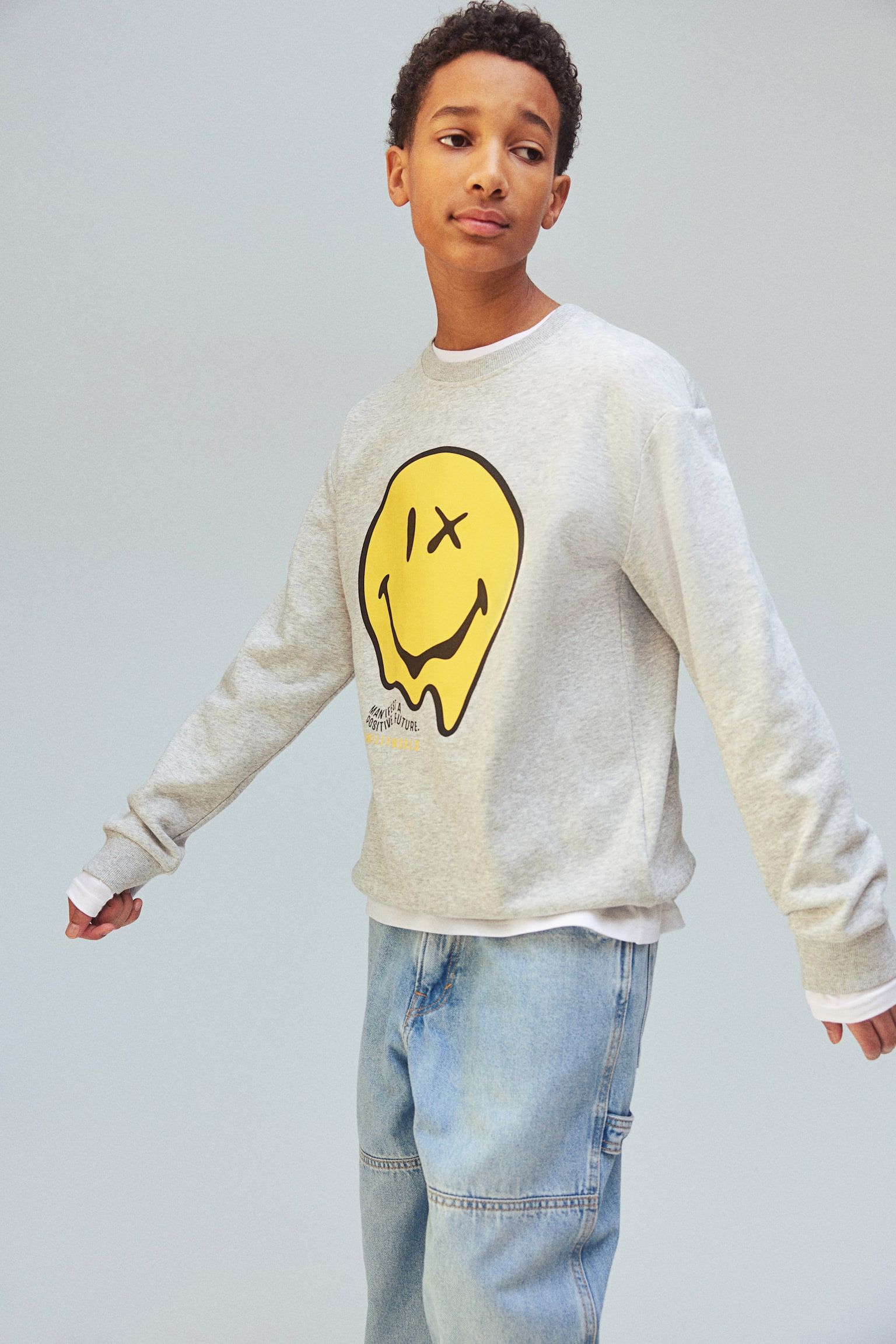 Print Sweater - Light grey marle/SmileyWorld®/Black/The Simpsons/Black/PlayStation/Black/SpongeBob SquarePants/Light beige/SmileyWorld® - 3