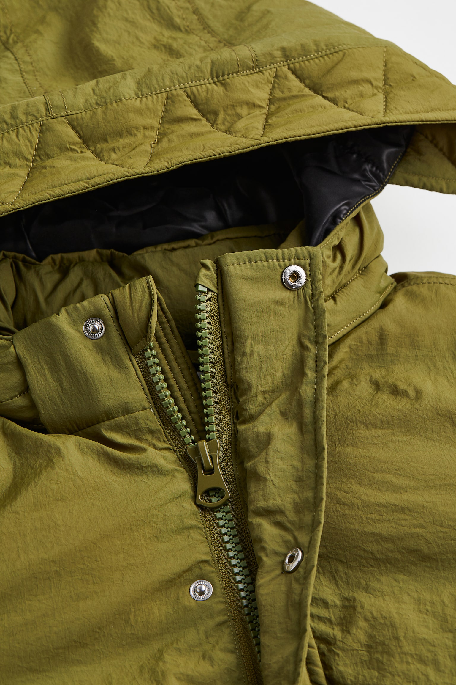 Padded nylon parka - Dark olive green - 2