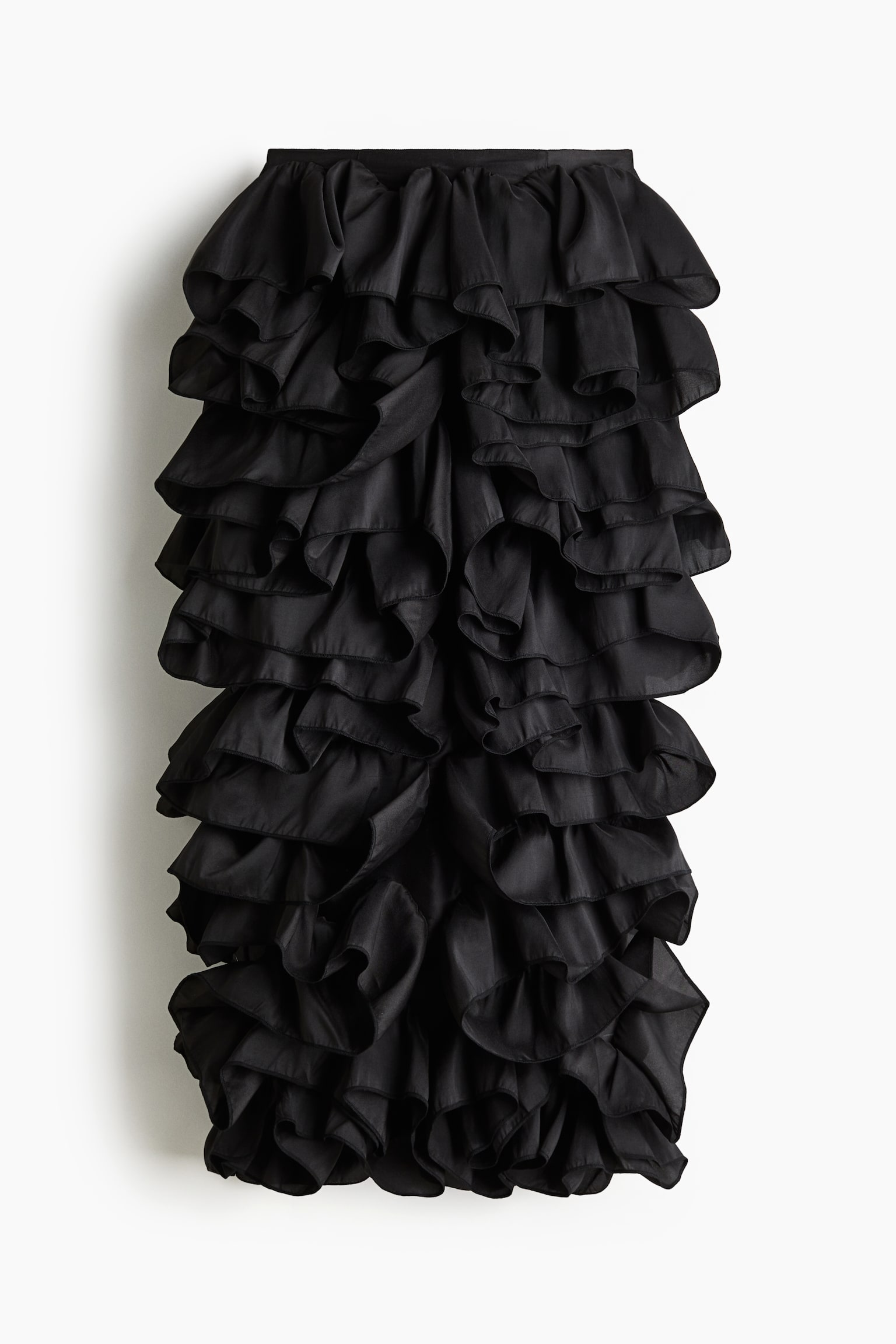 Ruffled maxi skirt - Black - 2