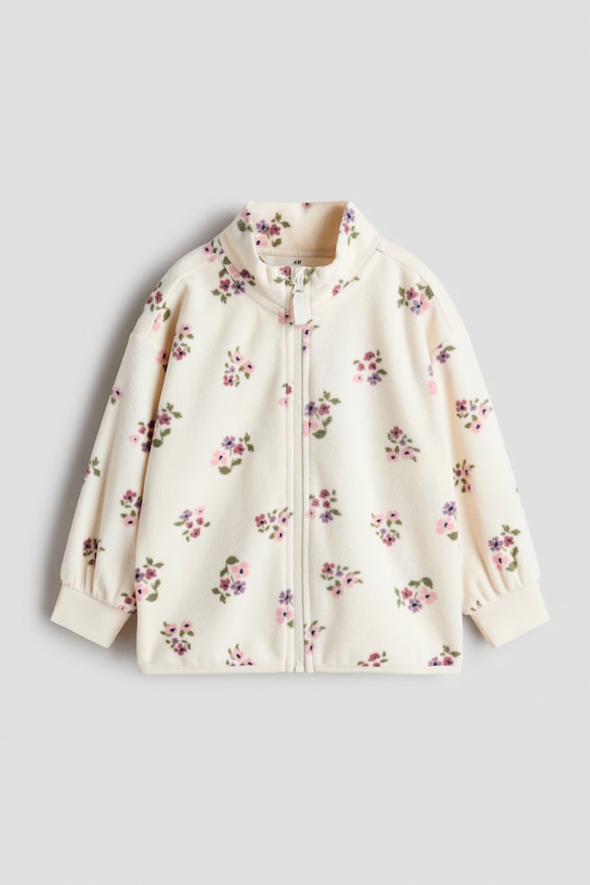 Fleece jacket - Cream/Floral/Pigeon blue/Dinosaurs/Dusty pink/Cherries/Light pink/Leopard print/Beige/Leopard print/White/Dinosaurs - 1
