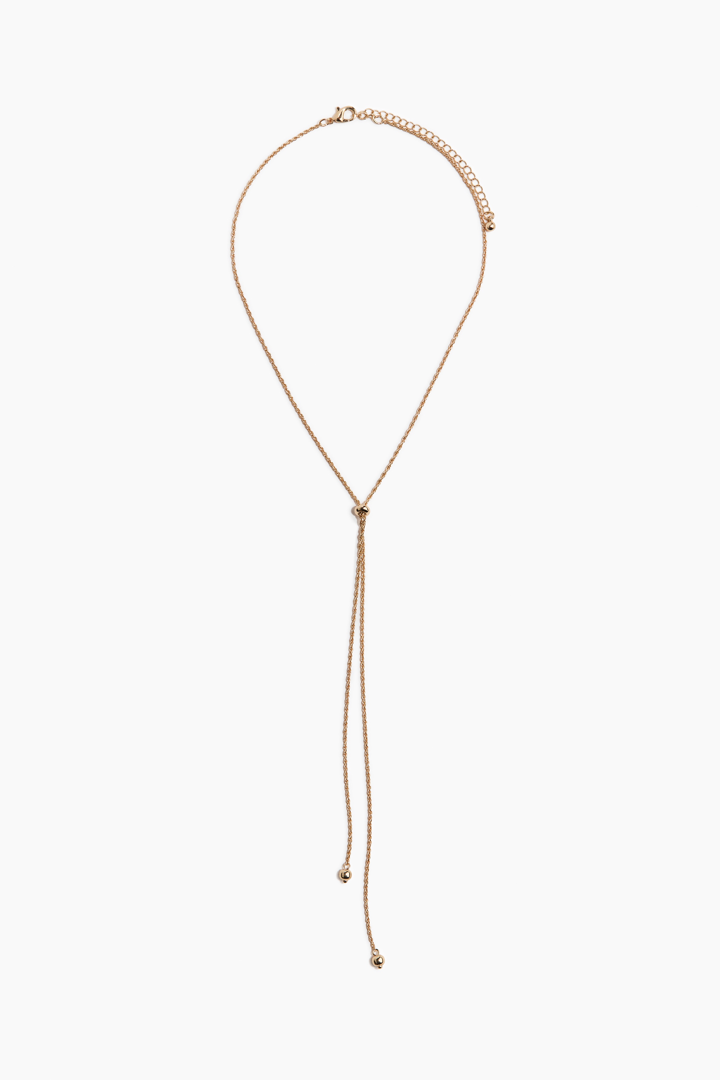 Y-Shaped Necklace - Gold-colored