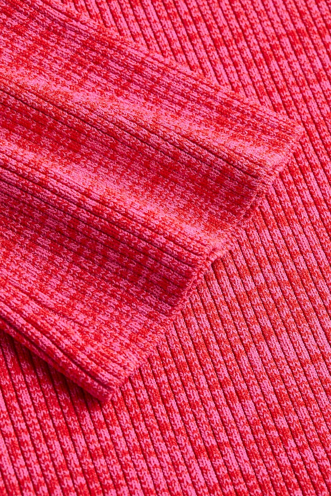 Rib-knit top - Cerise marl/Light green marl - 2