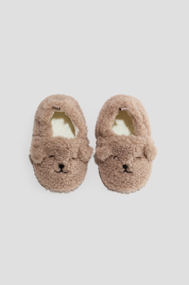 Fluffy sloffen - Beige/Wit - 1