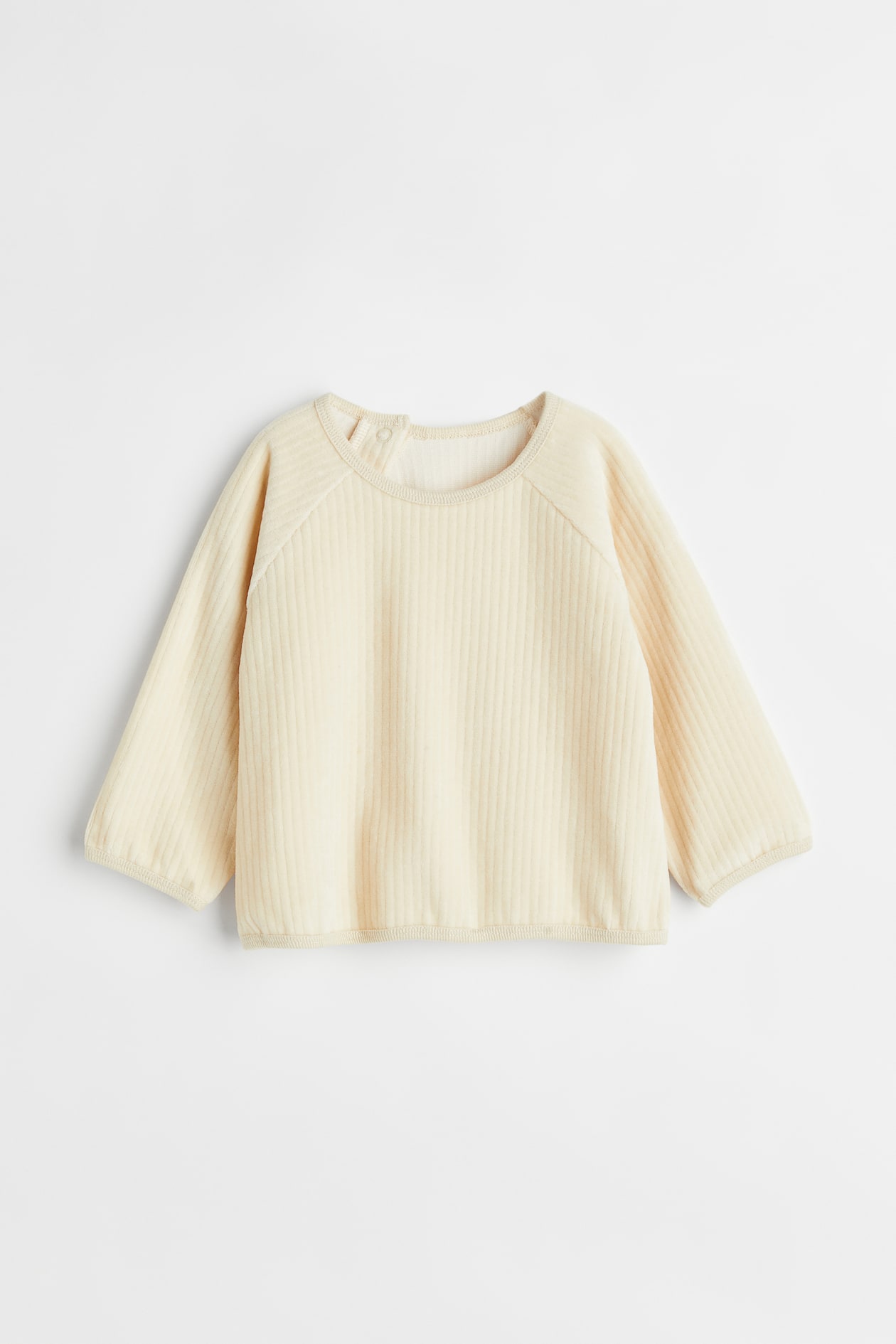 Ribbed velour top - Cream - Kids | H&M 