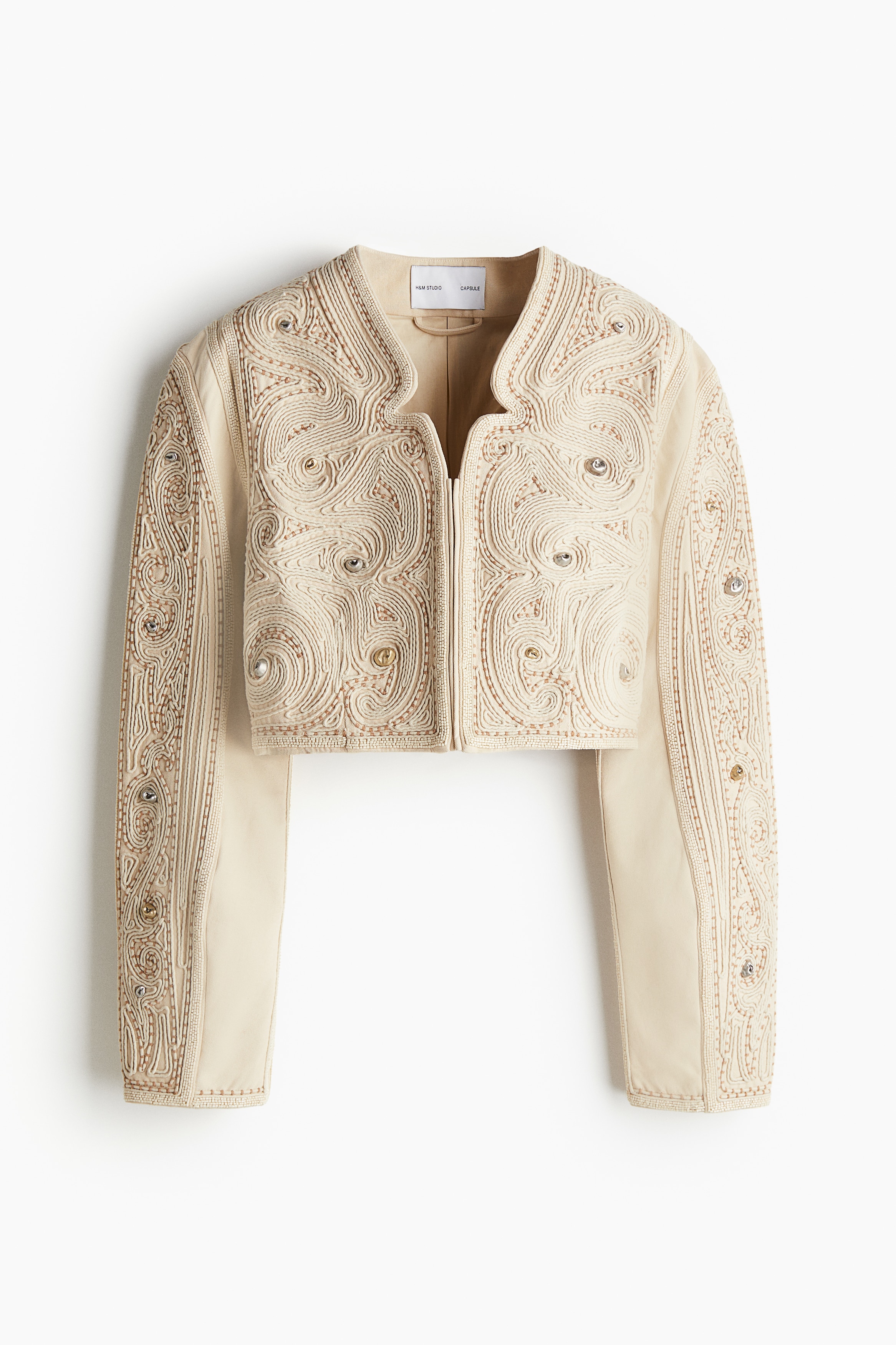 Kirjailtu kanvaasibleiseri - Beige