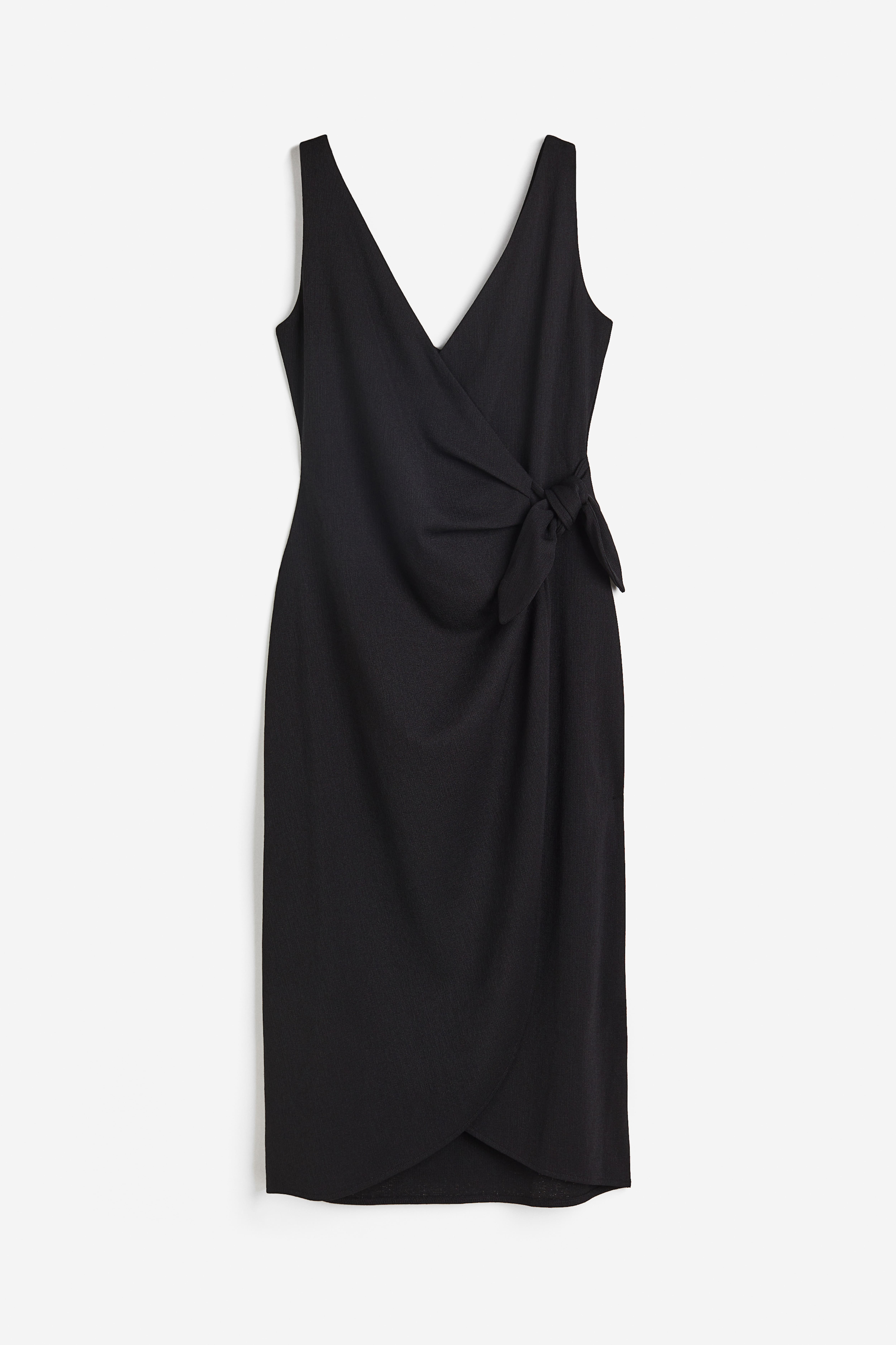 Black v neck wrap dress best sale