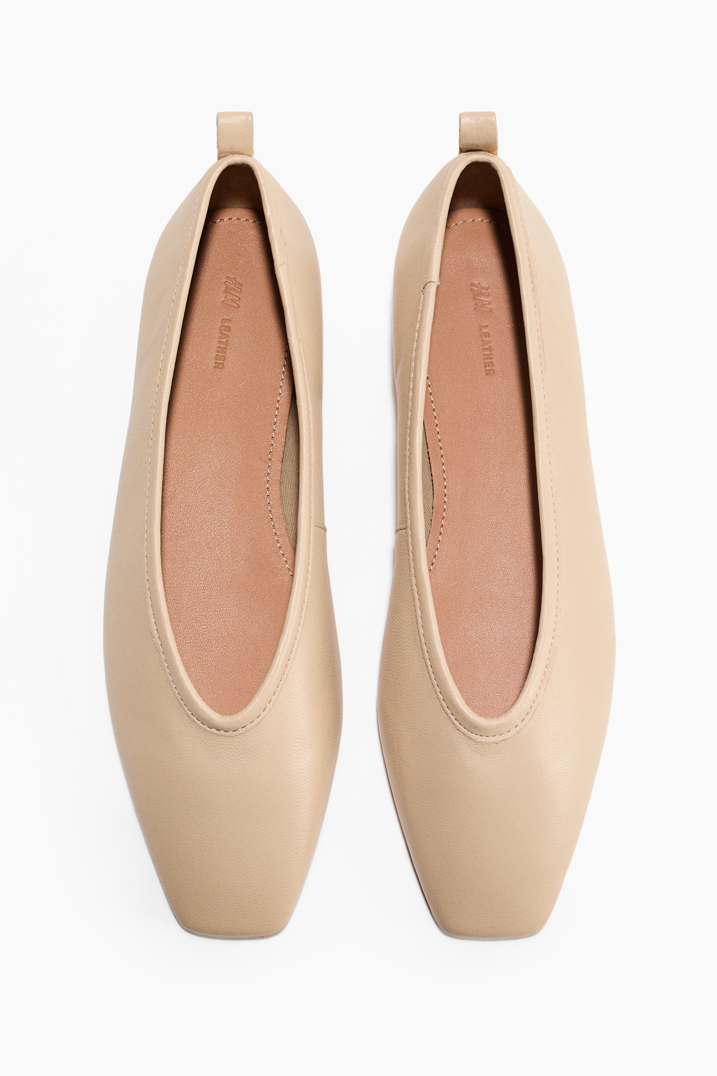 Leather ballet flats - Beige/Beige