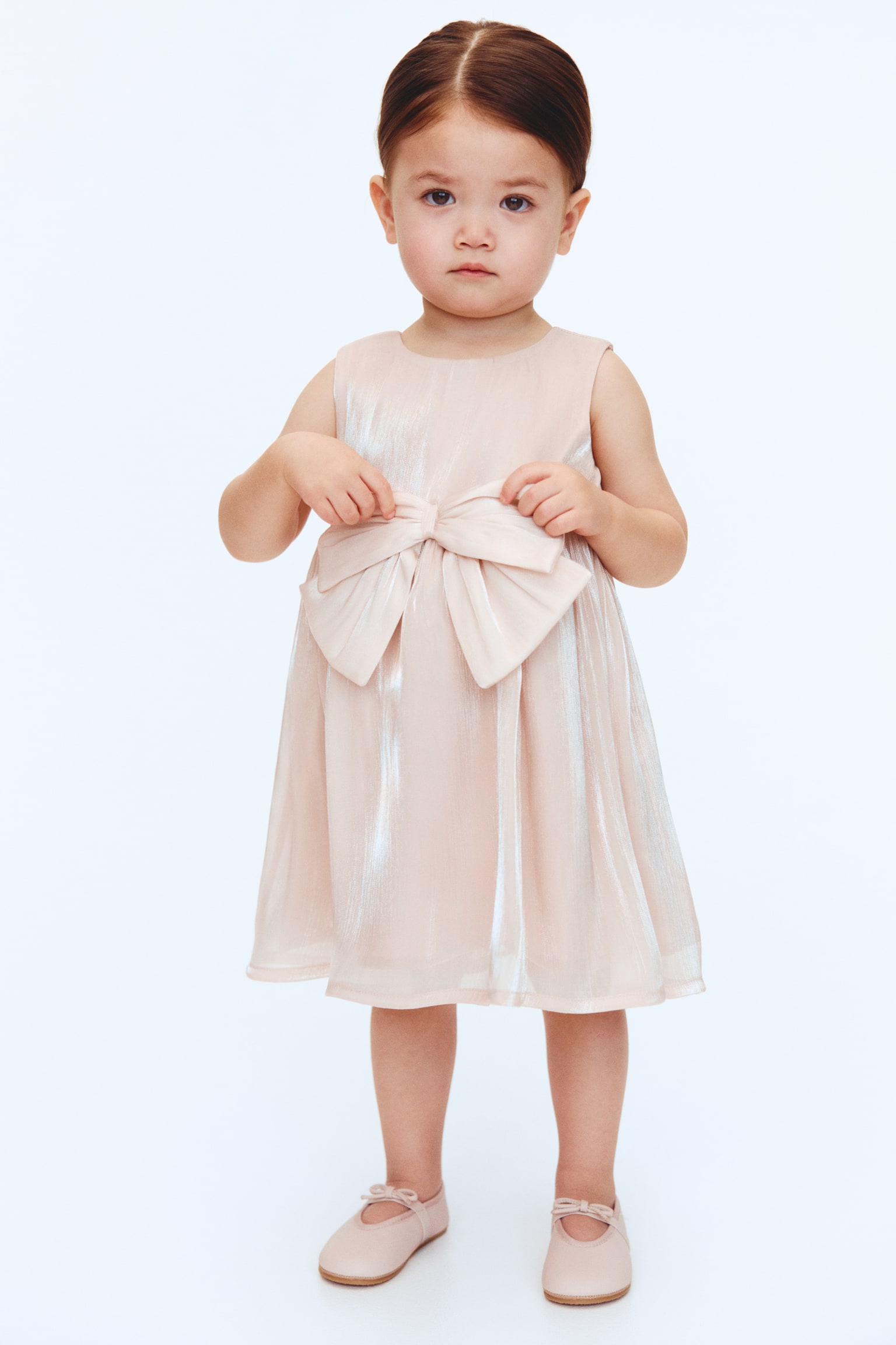 Сукня з органзи з бантом - Приглушений світло-рожевий/Приглушений світло-рожевий/Кремовий/Світло-зелений - 7