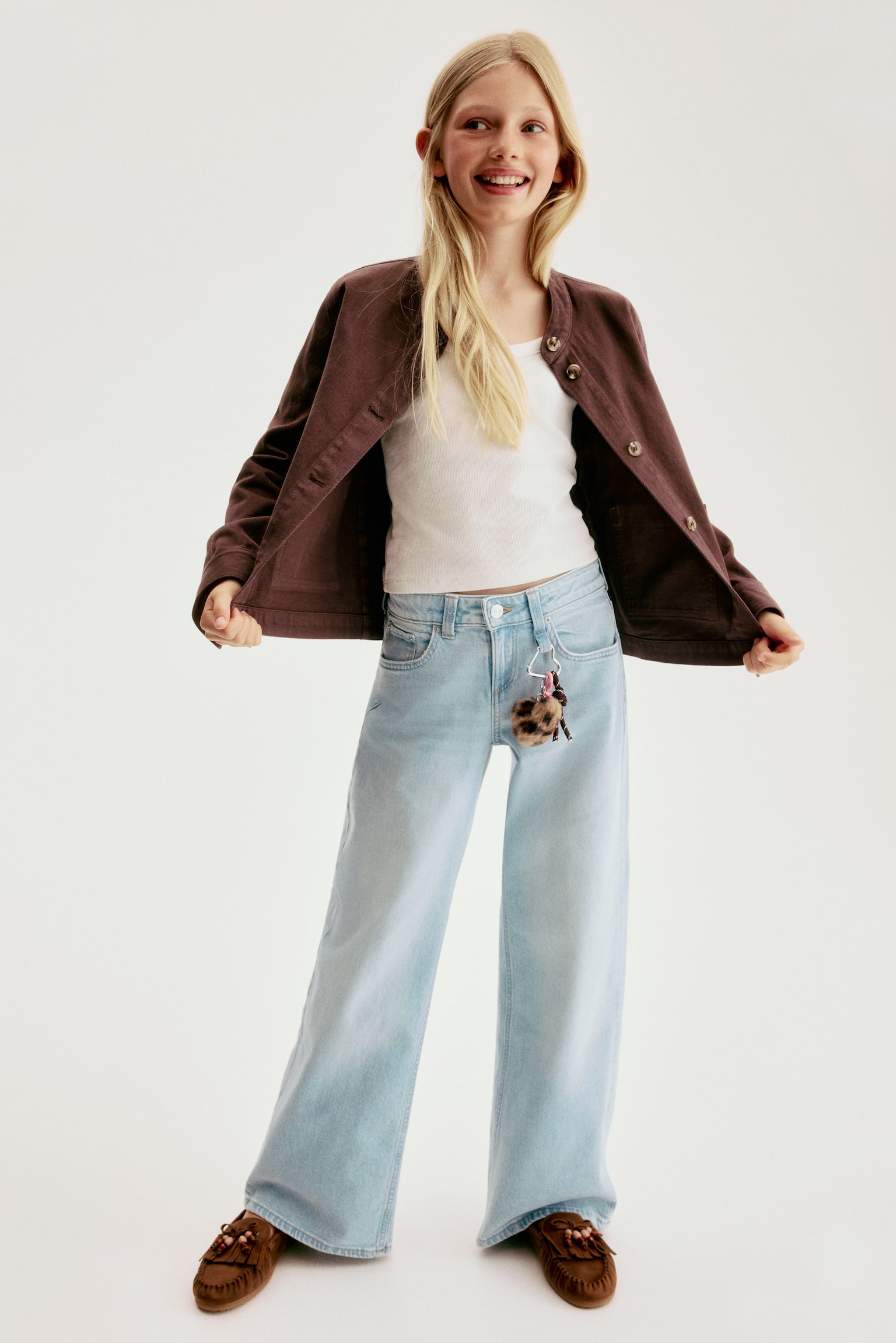 Wide Leg Low Jeans - Світло-блакитний денім/Світло-блакитний денім/зірки - 1