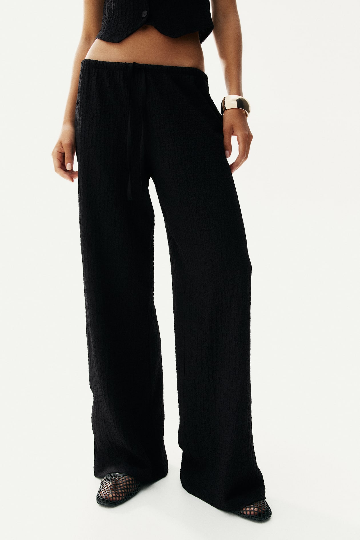 Crinkled Drawstring Pants - image 2