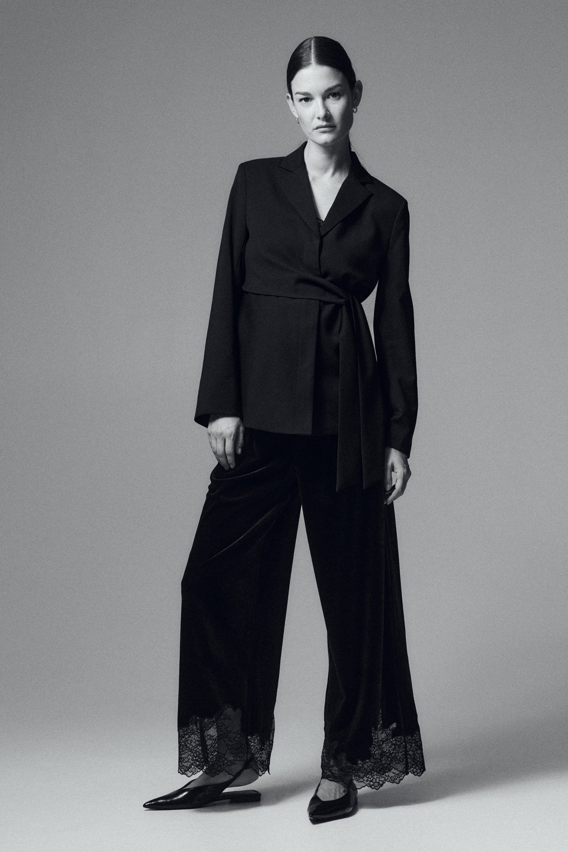 View larger image: MAMA Tie-belt blouse - Black - Ladies | H&M GB 2