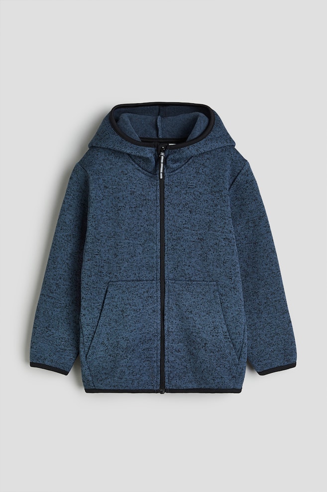 Knitted fleece jacket - Dark blue marl/Pink marl - 1