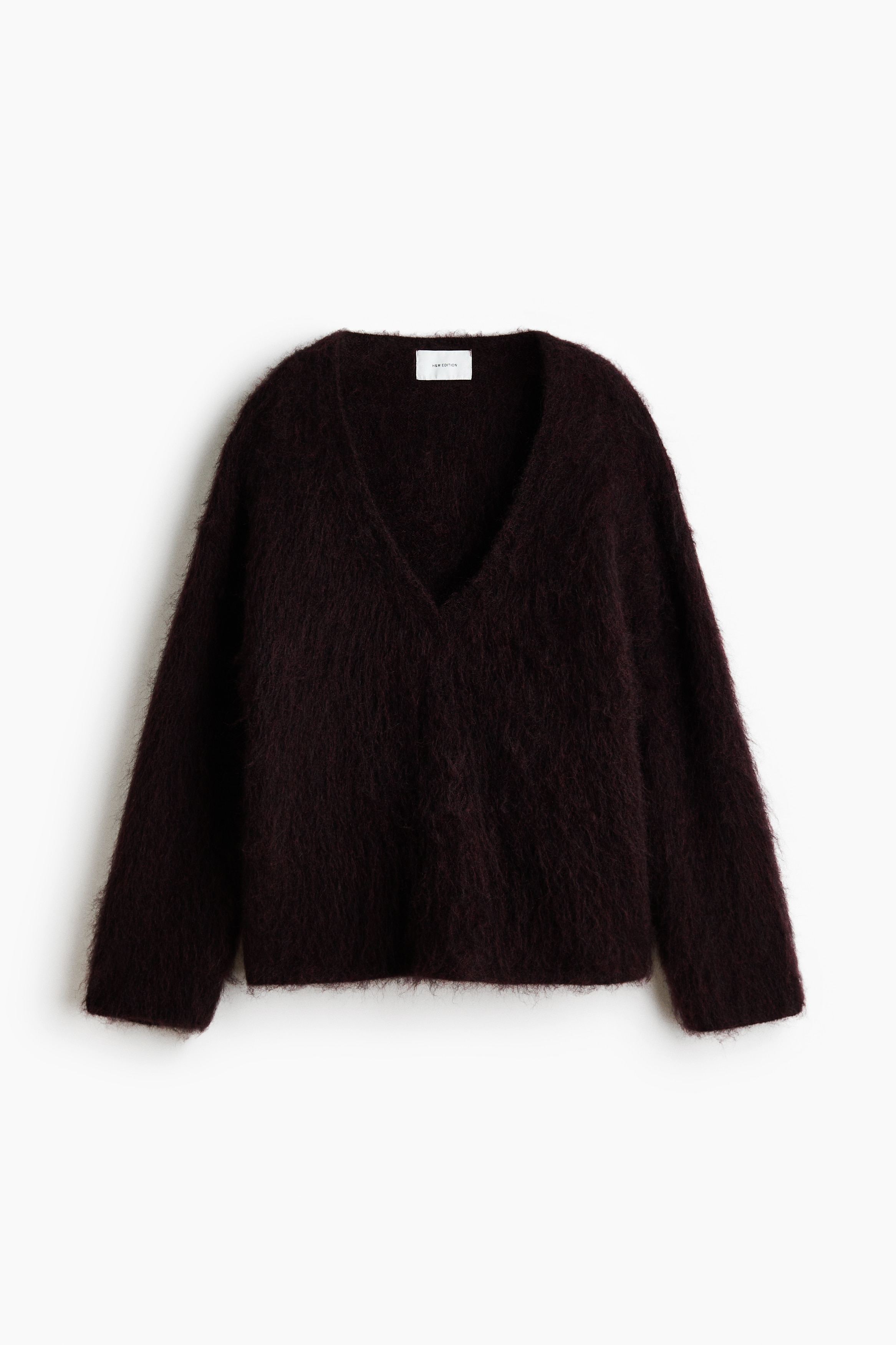 Oversized mohair-blend jumper - Burgundy